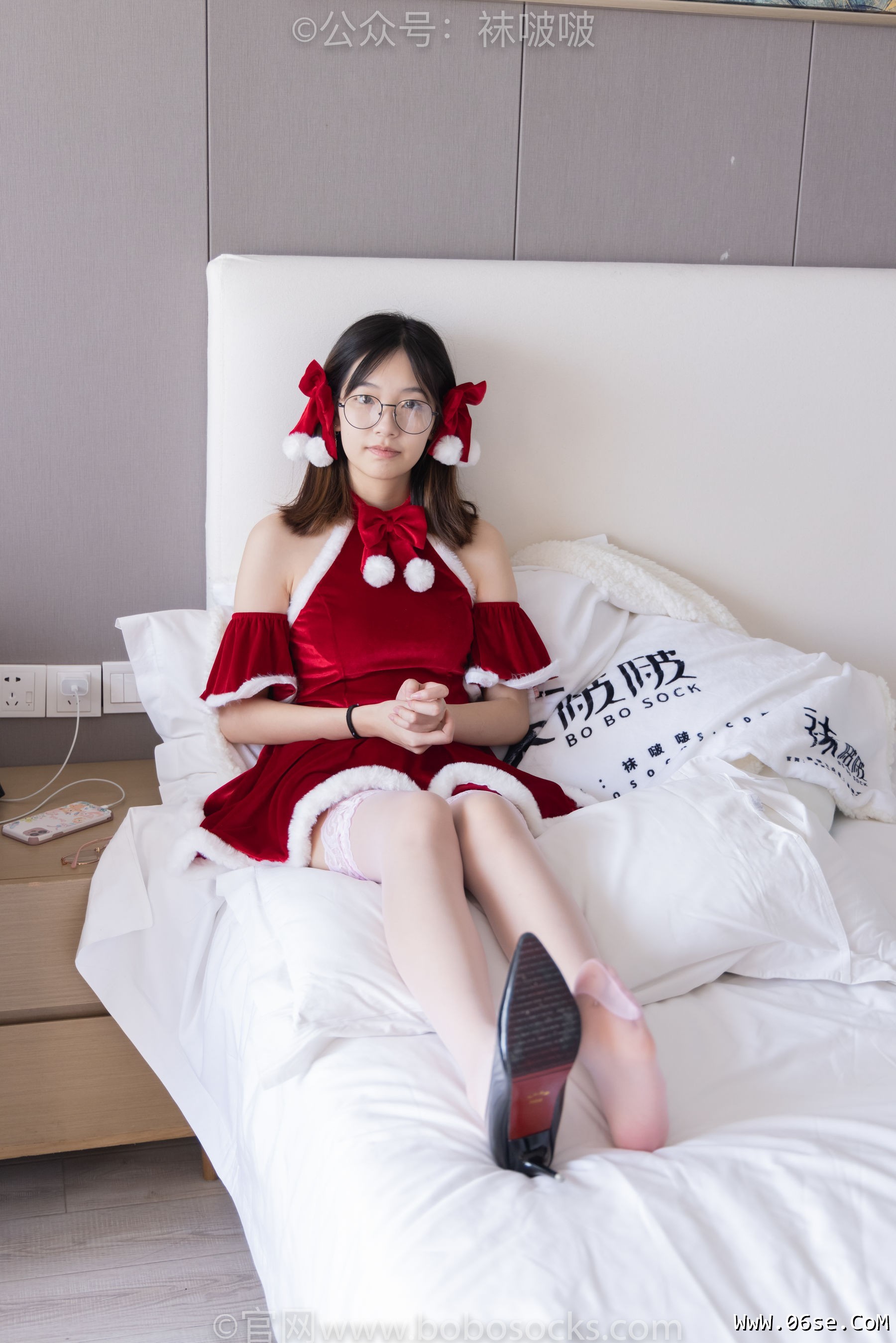 图片[78]-BoBoSocks袜啵啵 No.043 小甜豆-圣诞服、平底鞋、高跟鞋、白色渔网袜[164P]-六色网