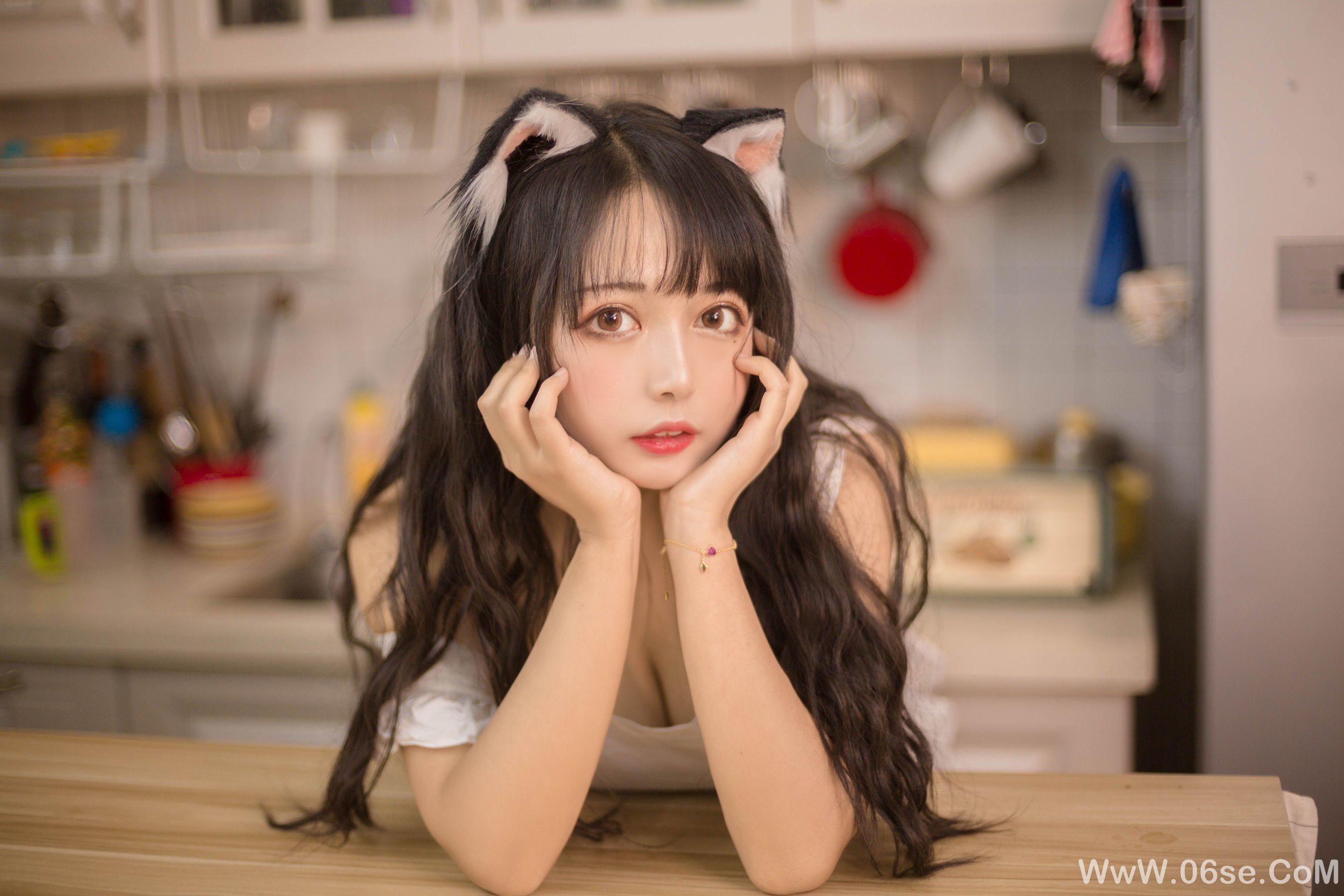 图片[2]-大眼萌妹黑猫猫OvO 厨房[11P]-六色网