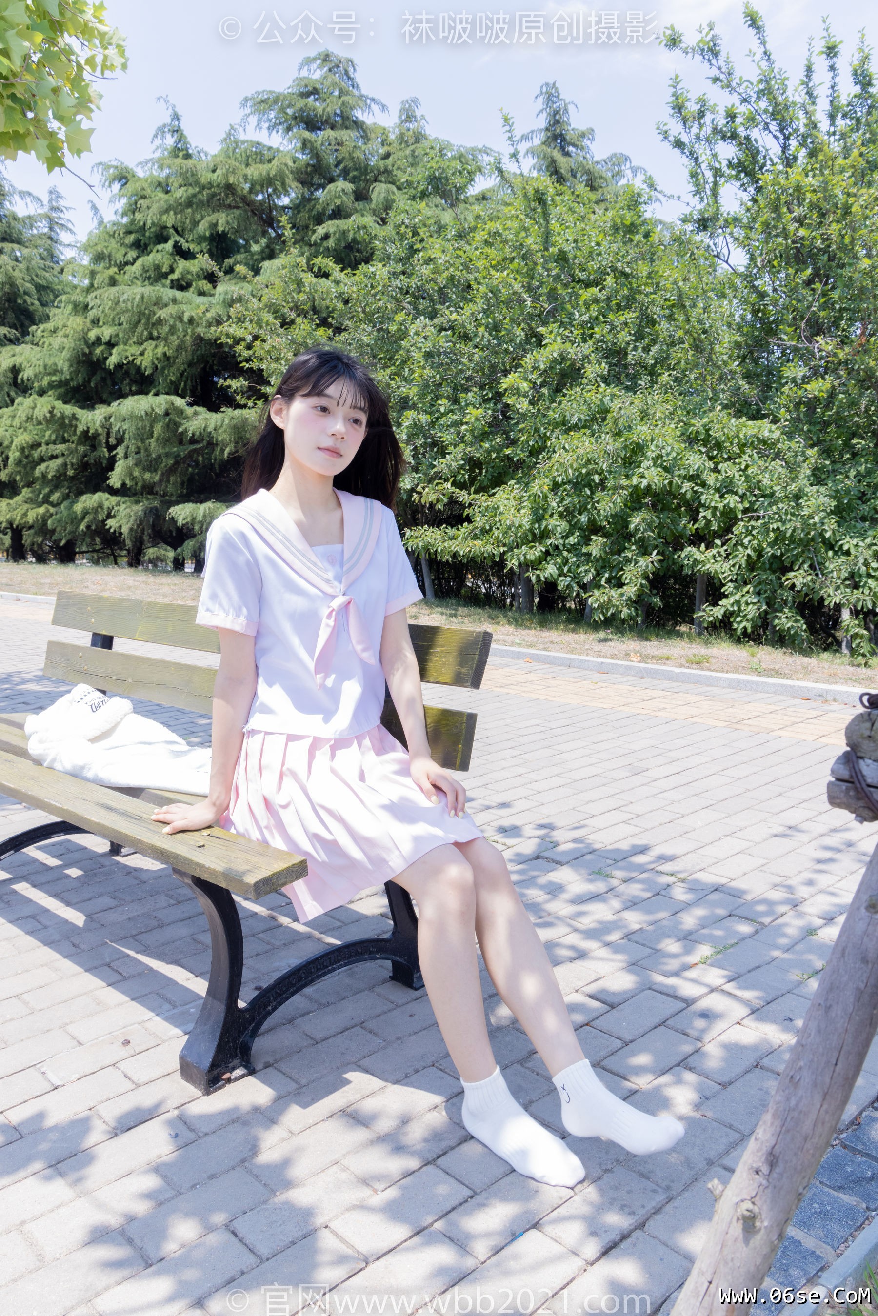 图片[140]-BoBoSocks袜啵啵 No.399 糯米 -皮鞋、白棉袜、jk制服[145P]-六色网
