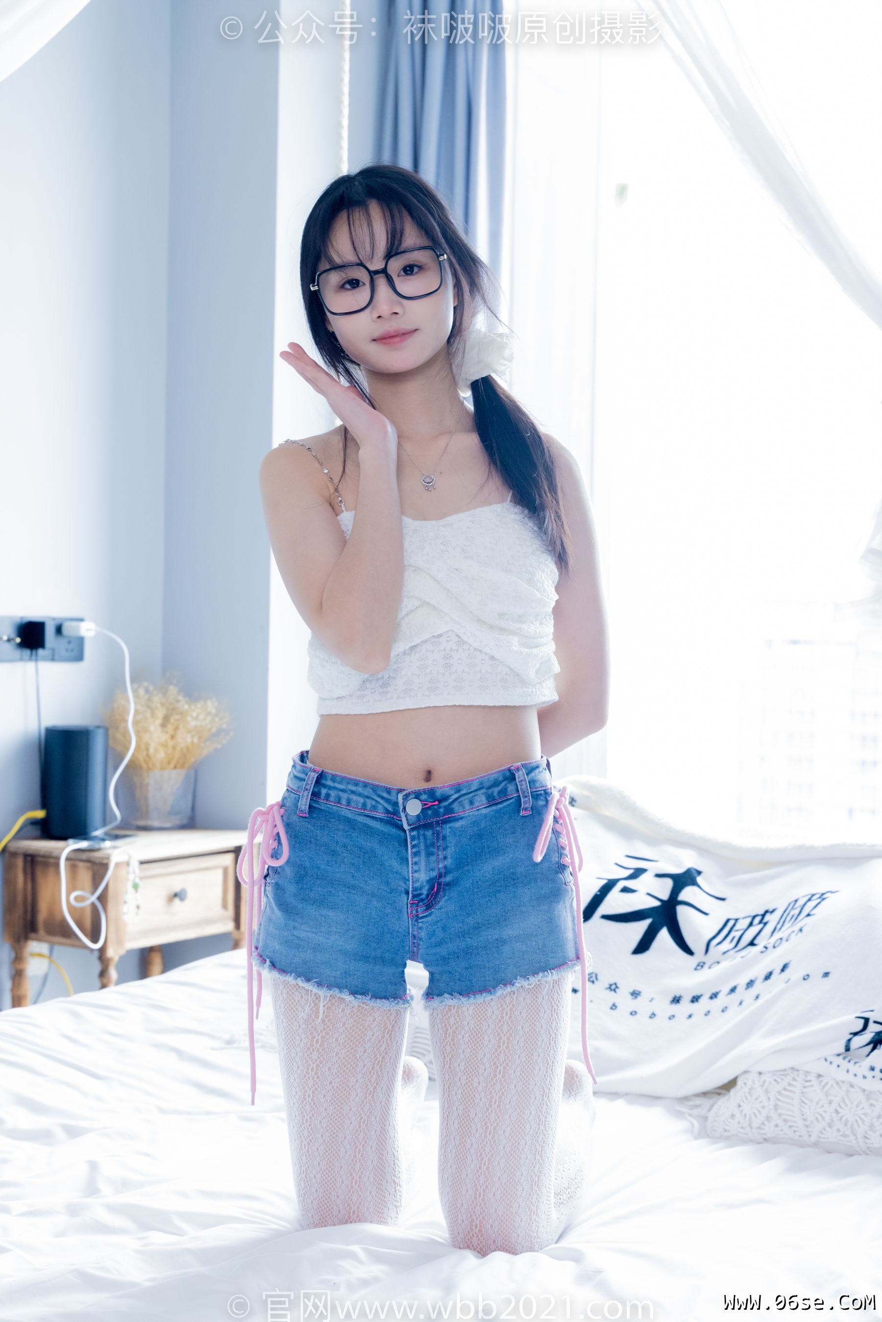 图片[133]-BoBoSocks袜啵啵 No.372 甜甜圈 -板鞋、白色蕾丝袜、可拆卸牛仔裤、裤里丝[140P]-六色网