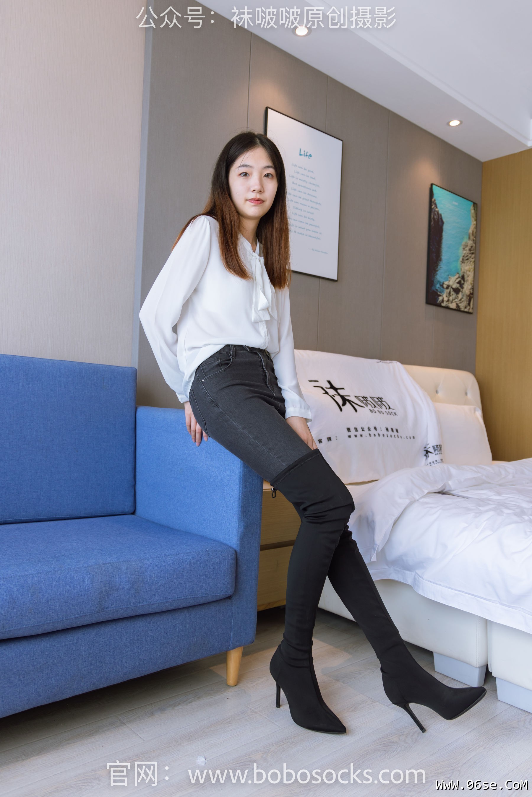 图片[35]-BoBoSocks袜啵啵 No.158 小甜豆-高跟长靴、白棉袜、裸足[136P]-六色网