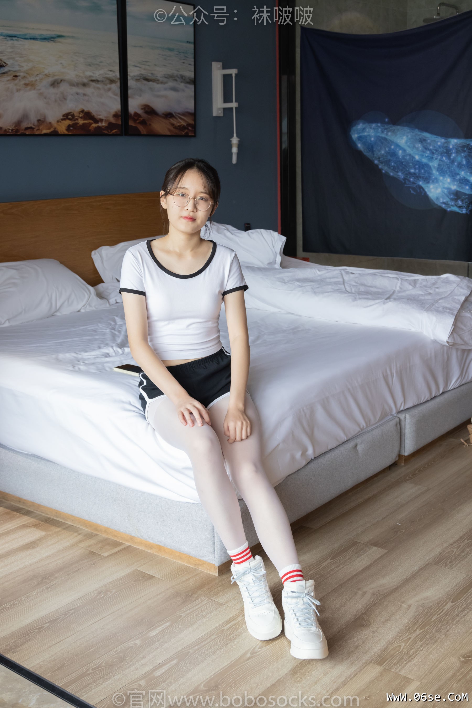 图片[2]-BoBoSocks袜啵啵 积分限定作品004 熊熊-板鞋、白棉袜、白丝[139P]-六色网