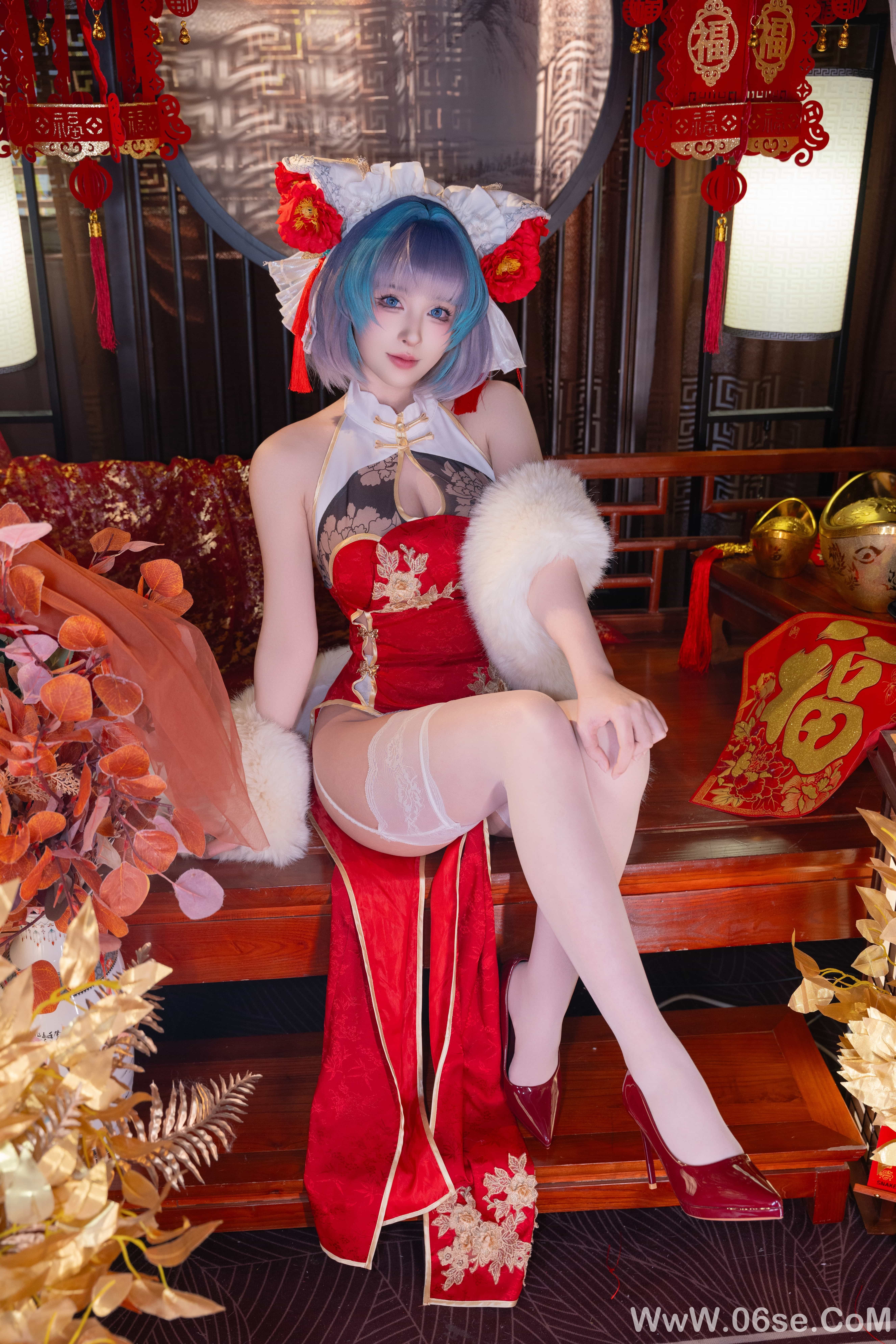 图片[62]-清水由乃 – 碧蓝航线 柴郡 新春旗袍[71P]-六色网