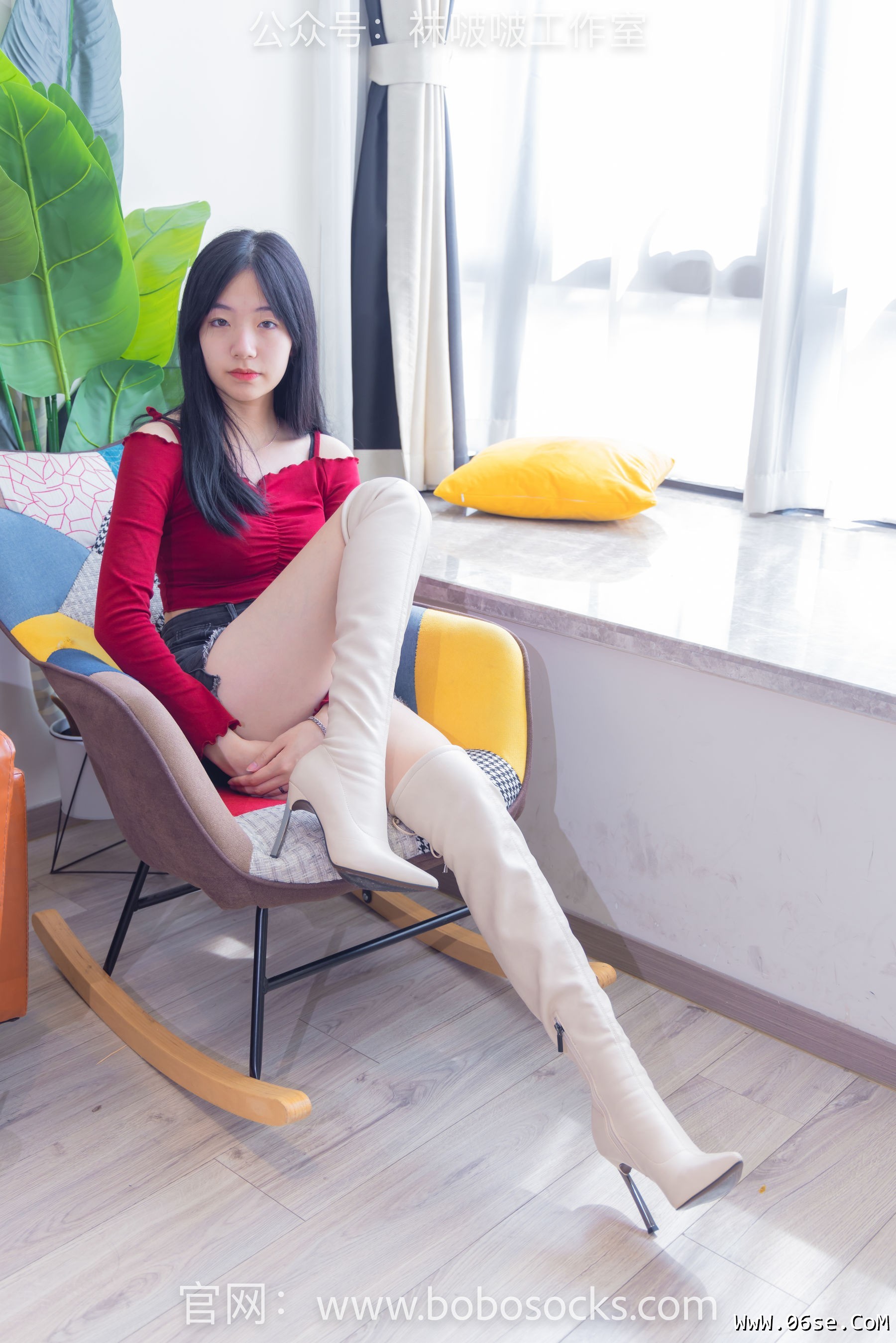 图片[130]-BoBoSocks袜啵啵 No.120 小甜豆-高跟长靴、白棉袜、裸足[170P]-六色网