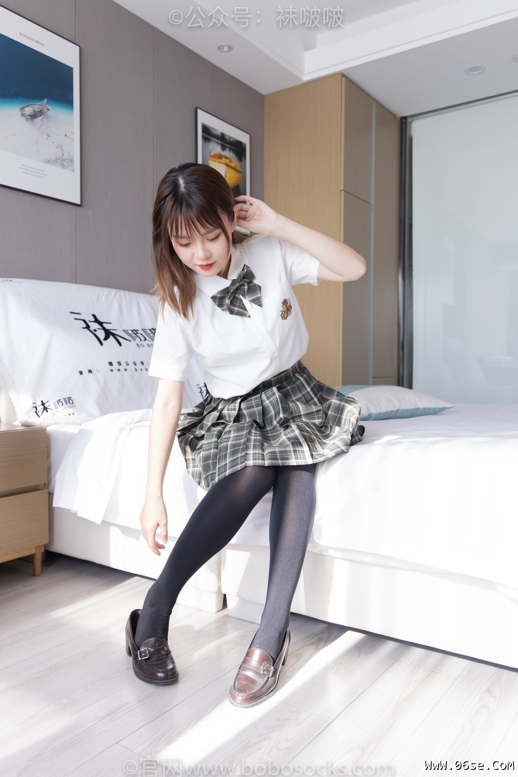 图片[41]-BoBoSocks袜啵啵 No.056 朵朵-JK制服、皮鞋、厚黑丝[135P]-六色网