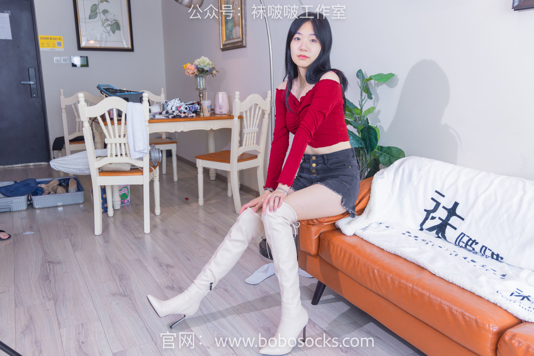 图片[159]-BoBoSocks袜啵啵 No.120 小甜豆-高跟长靴、白棉袜、裸足[170P]-六色网