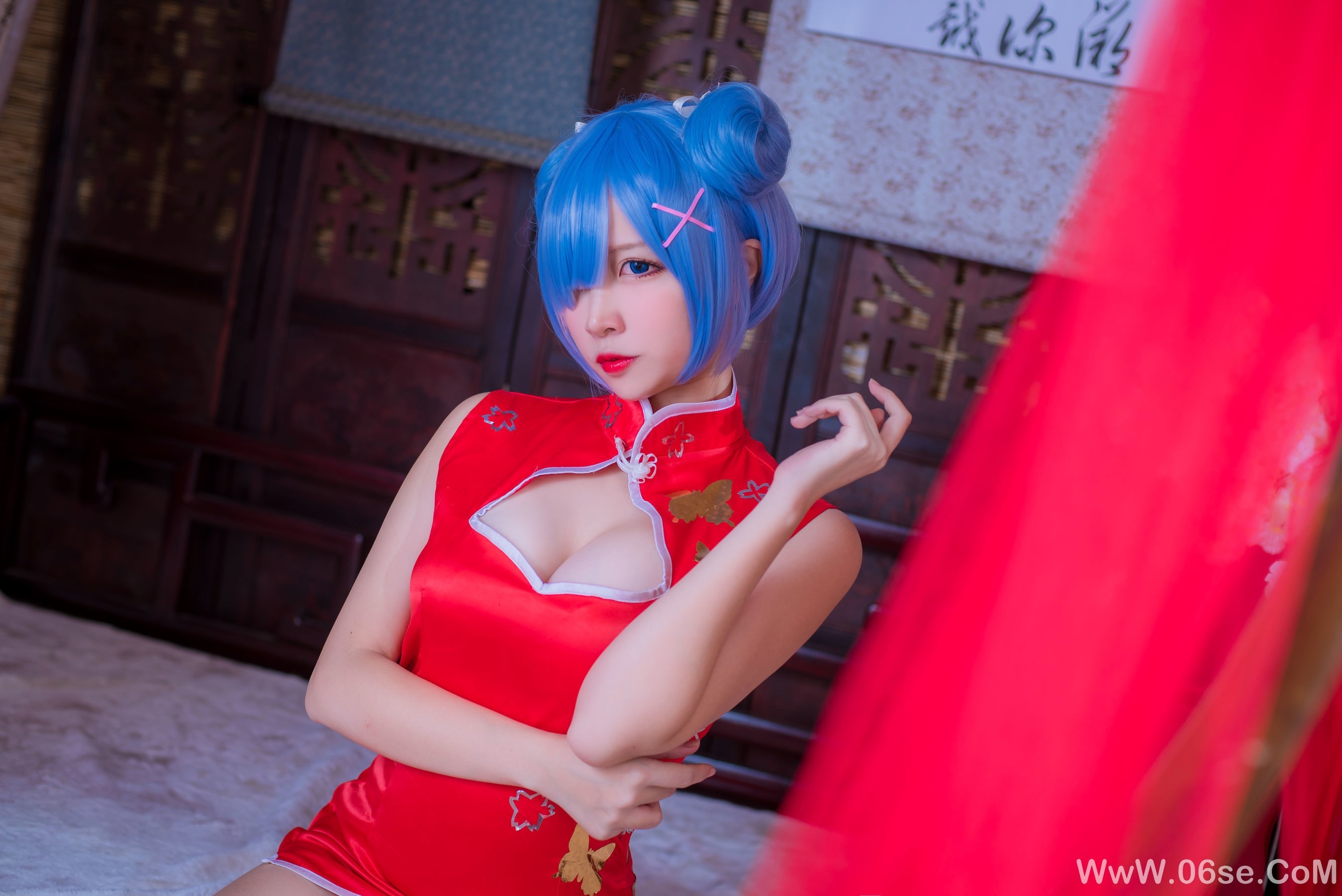 图片[3]-人气Coser二佐Nisa 蕾姆旗袍[30P]-六色网