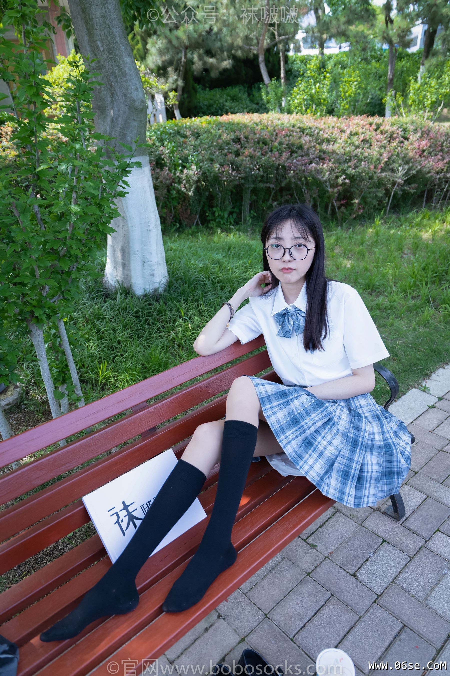 图片[84]-BoBoSocks袜啵啵 No.007 稚予-JK制服、皮鞋、黑色中筒棉袜、肉丝[143P]-六色网