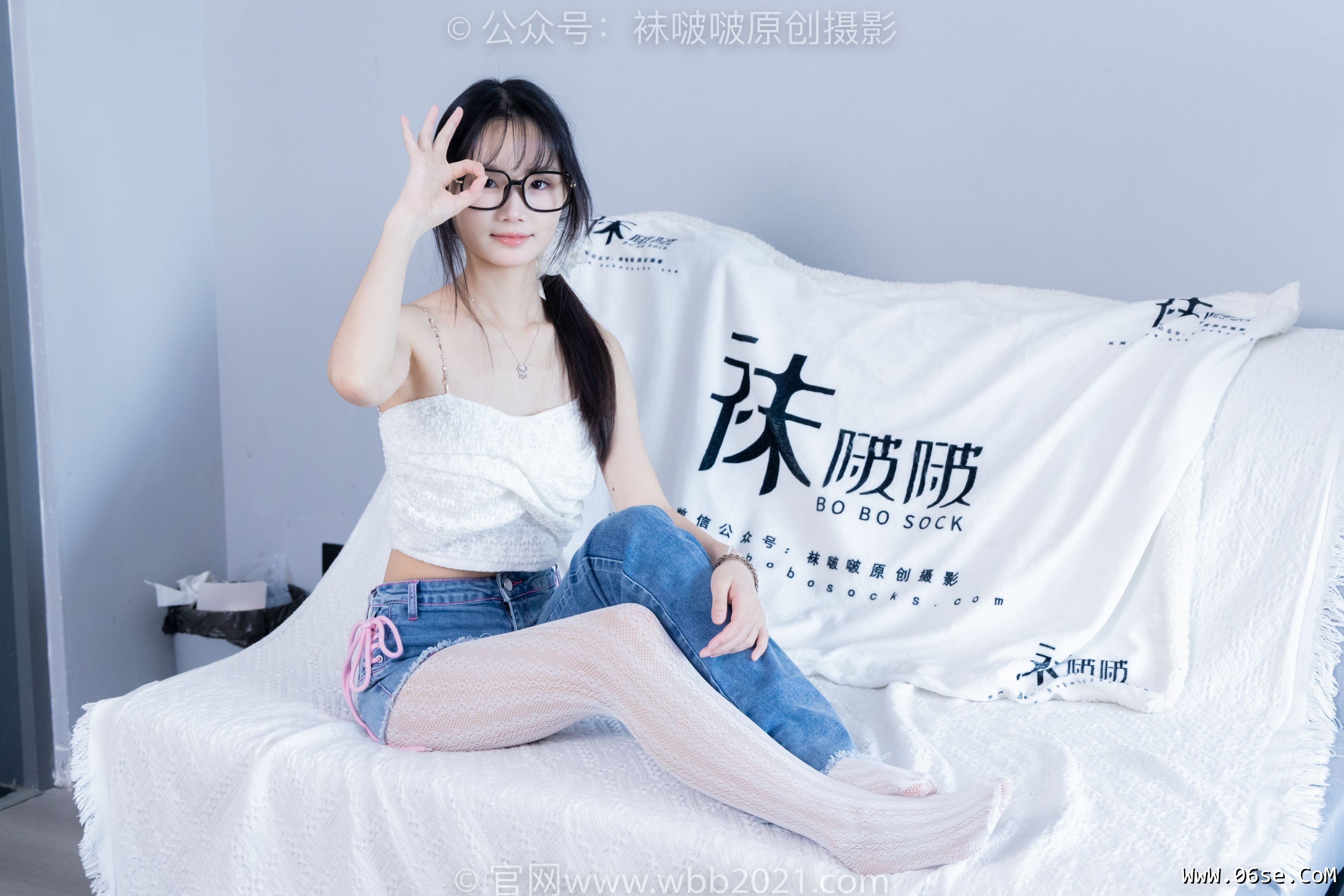 图片[95]-BoBoSocks袜啵啵 No.372 甜甜圈 -板鞋、白色蕾丝袜、可拆卸牛仔裤、裤里丝[140P]-六色网