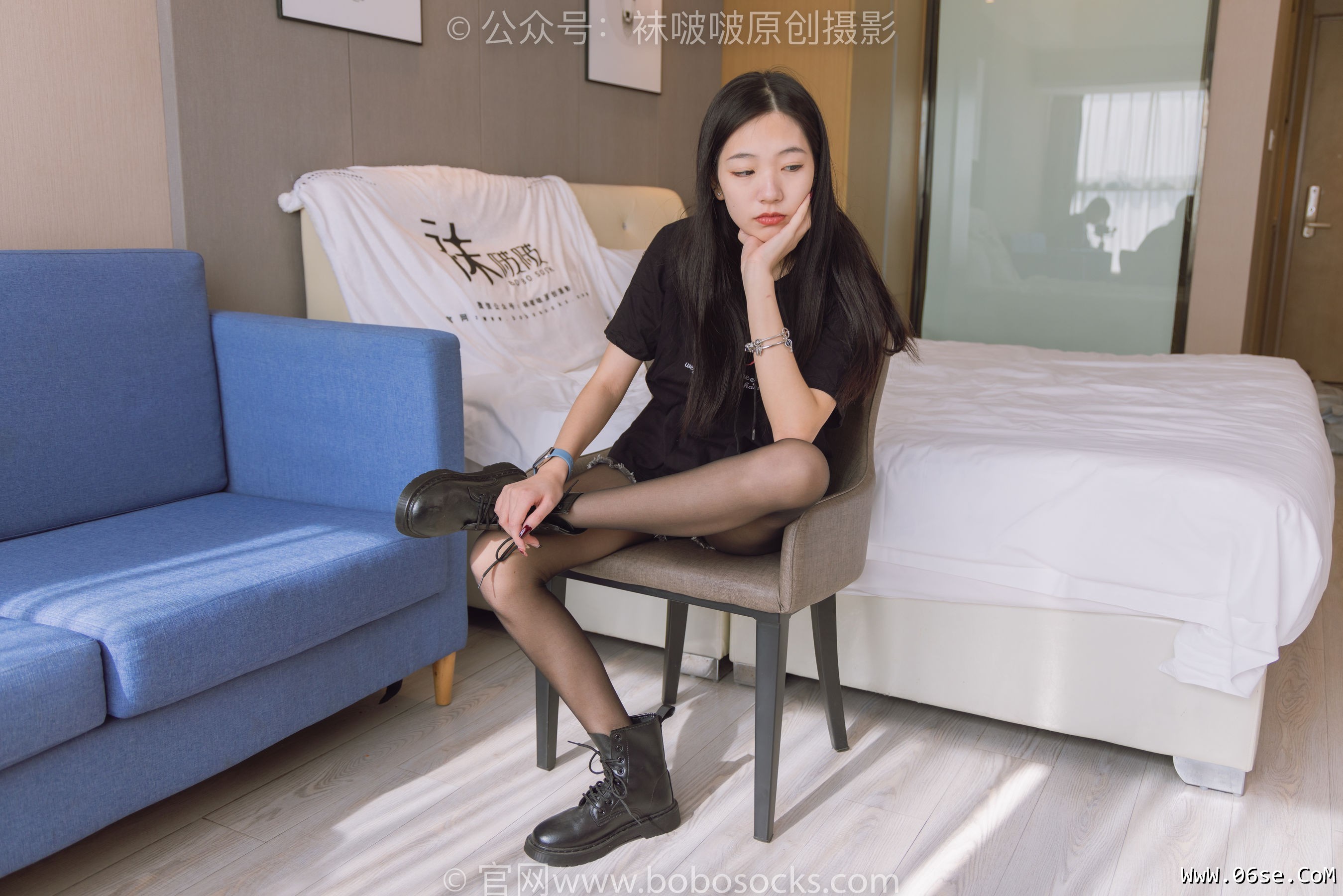 图片[2]-BoBoSocks袜啵啵 No.203 三双靴子、黑丝、网袜[144P]-六色网