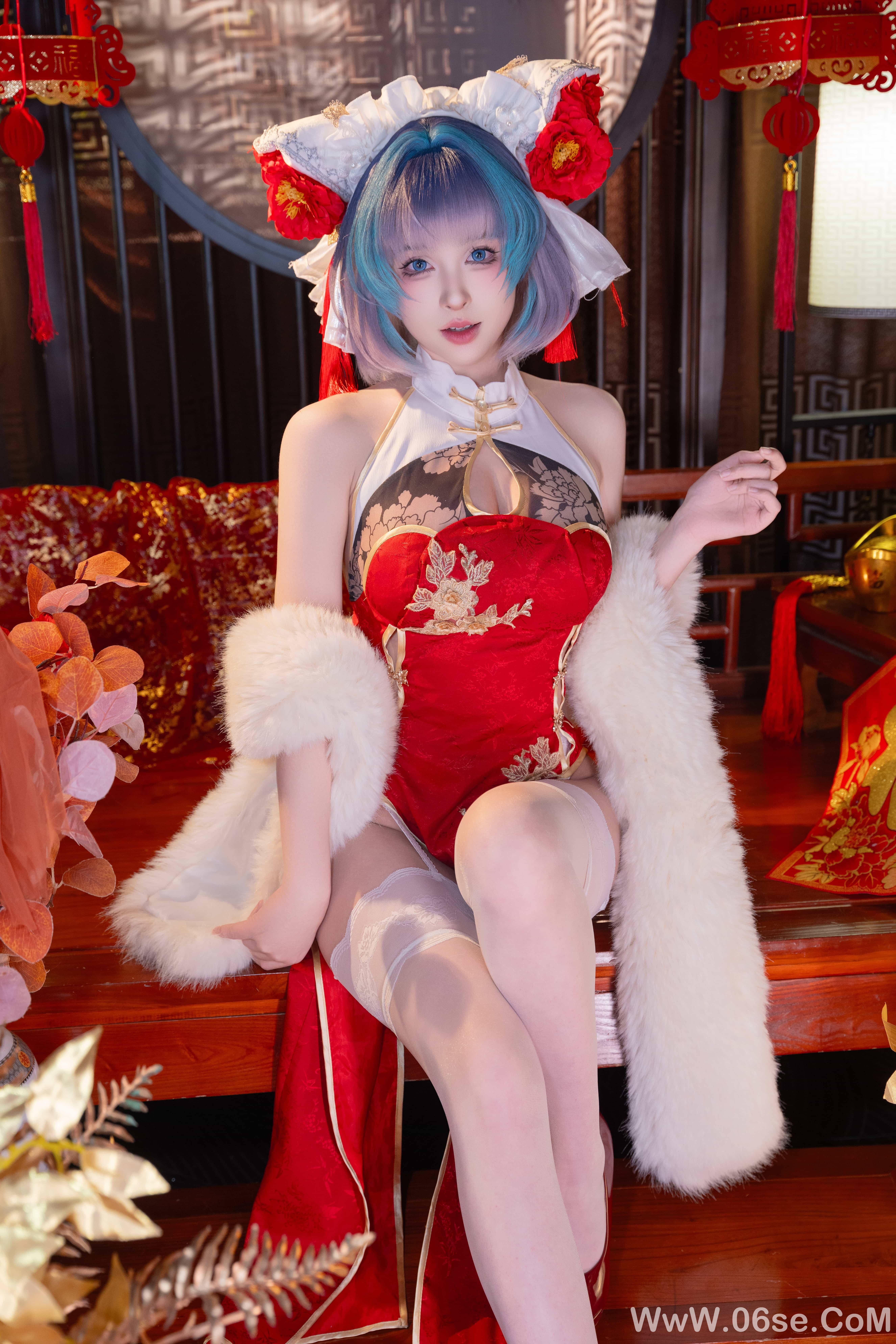 图片[61]-清水由乃 – 碧蓝航线 柴郡 新春旗袍[71P]-六色网