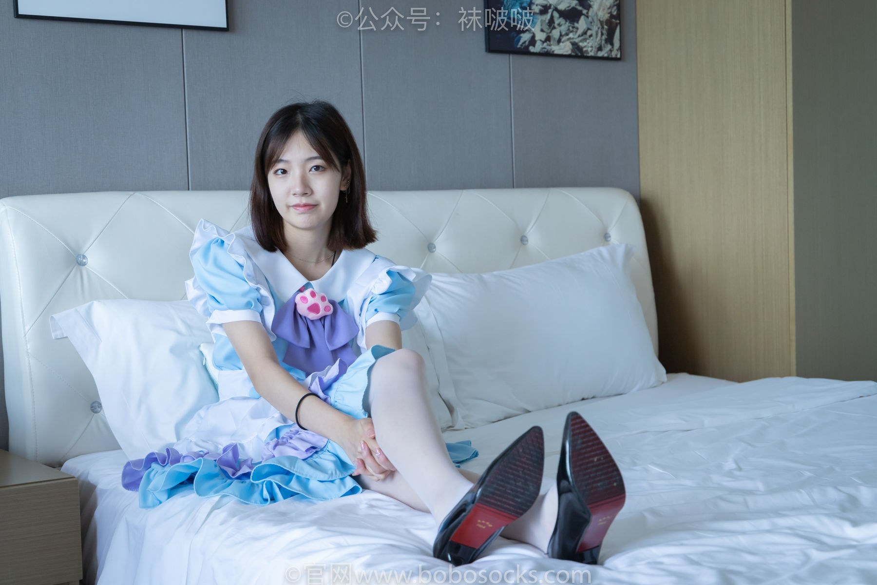 图片[27]-BoBoSocks袜啵啵 No.066 小甜豆-女仆装、高跟鞋、薄白丝[134P]-六色网