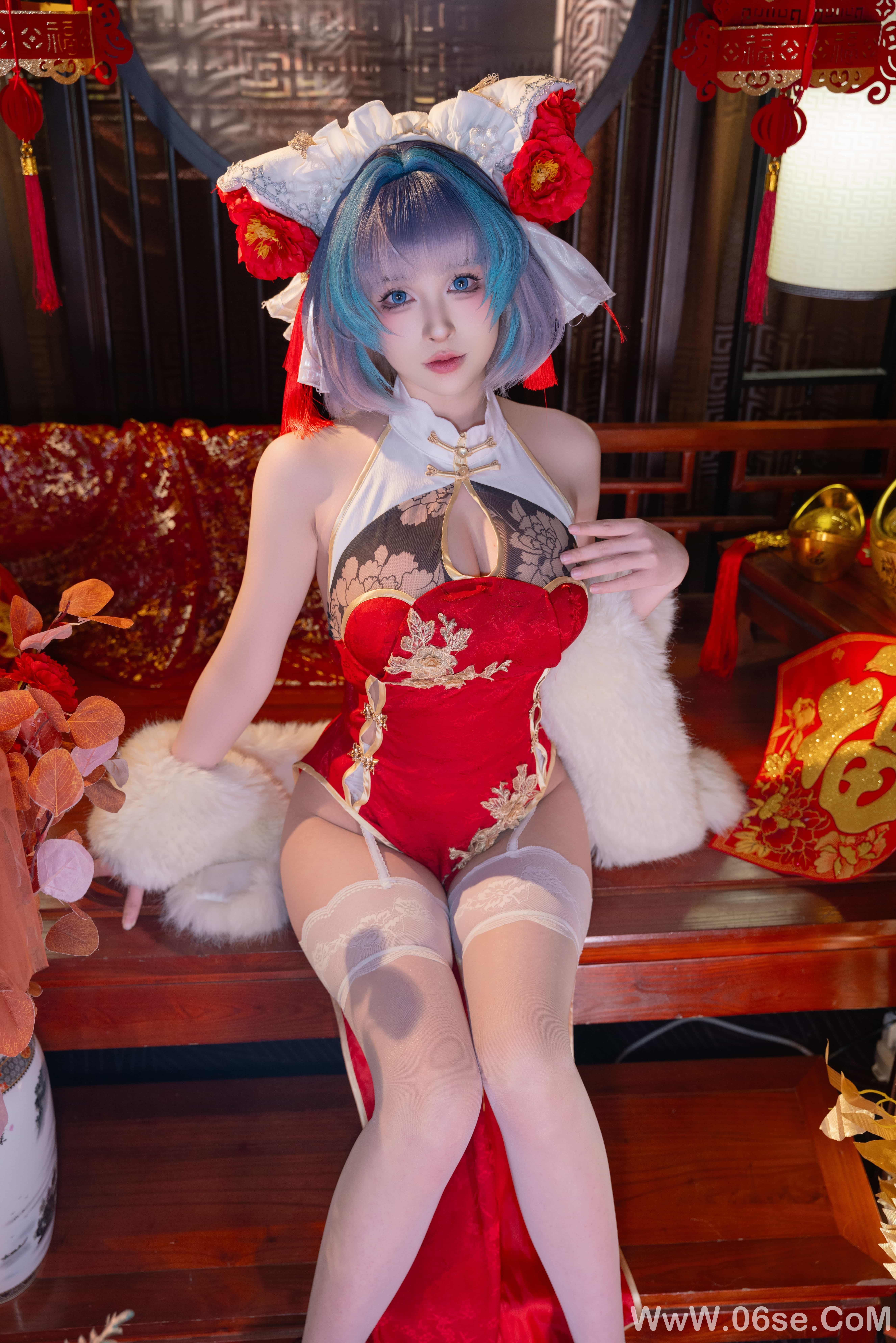 图片[59]-清水由乃 – 碧蓝航线 柴郡 新春旗袍[71P]-六色网
