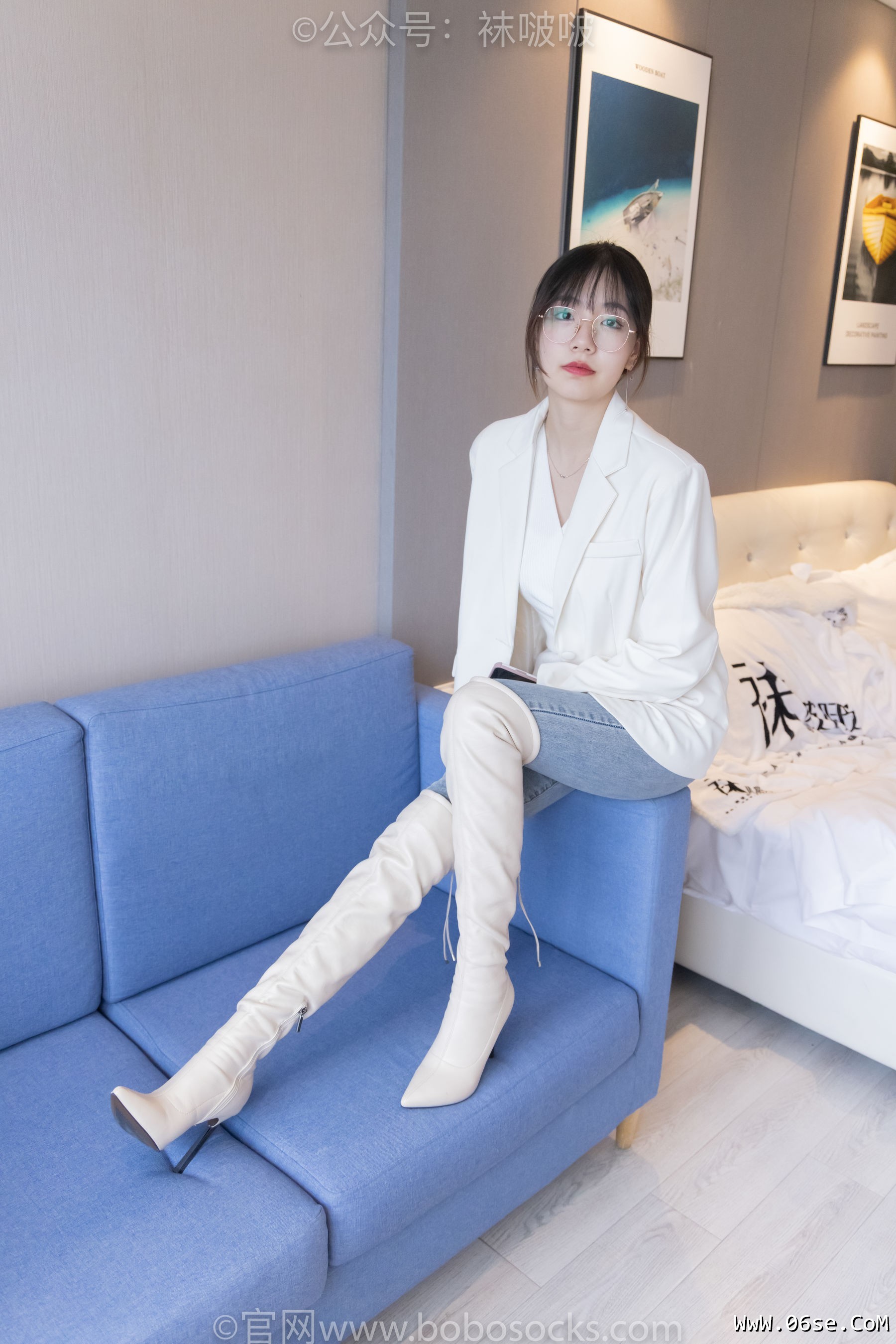 图片[13]-BoBoSocks袜啵啵 No.050 小甜豆-高跟长靴、白棉袜[175P]-六色网