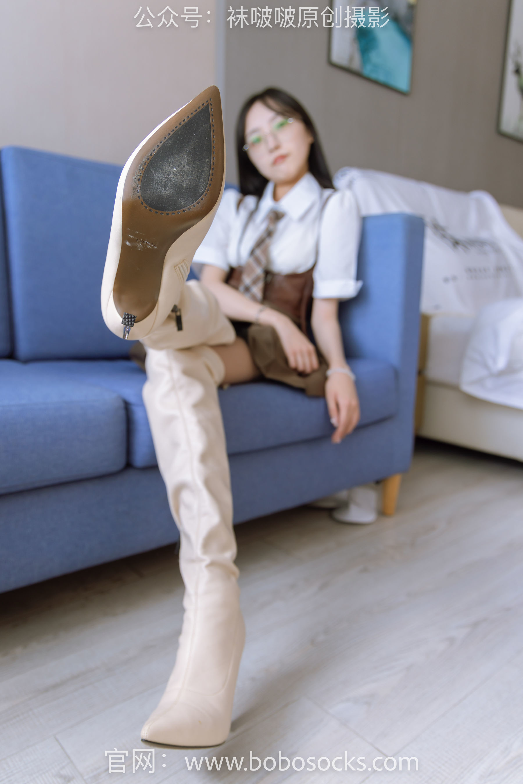 图片[65]-BoBoSocks袜啵啵 No.133 稚予-高跟长靴、白棉袜、咖啡丝[140P]-六色网