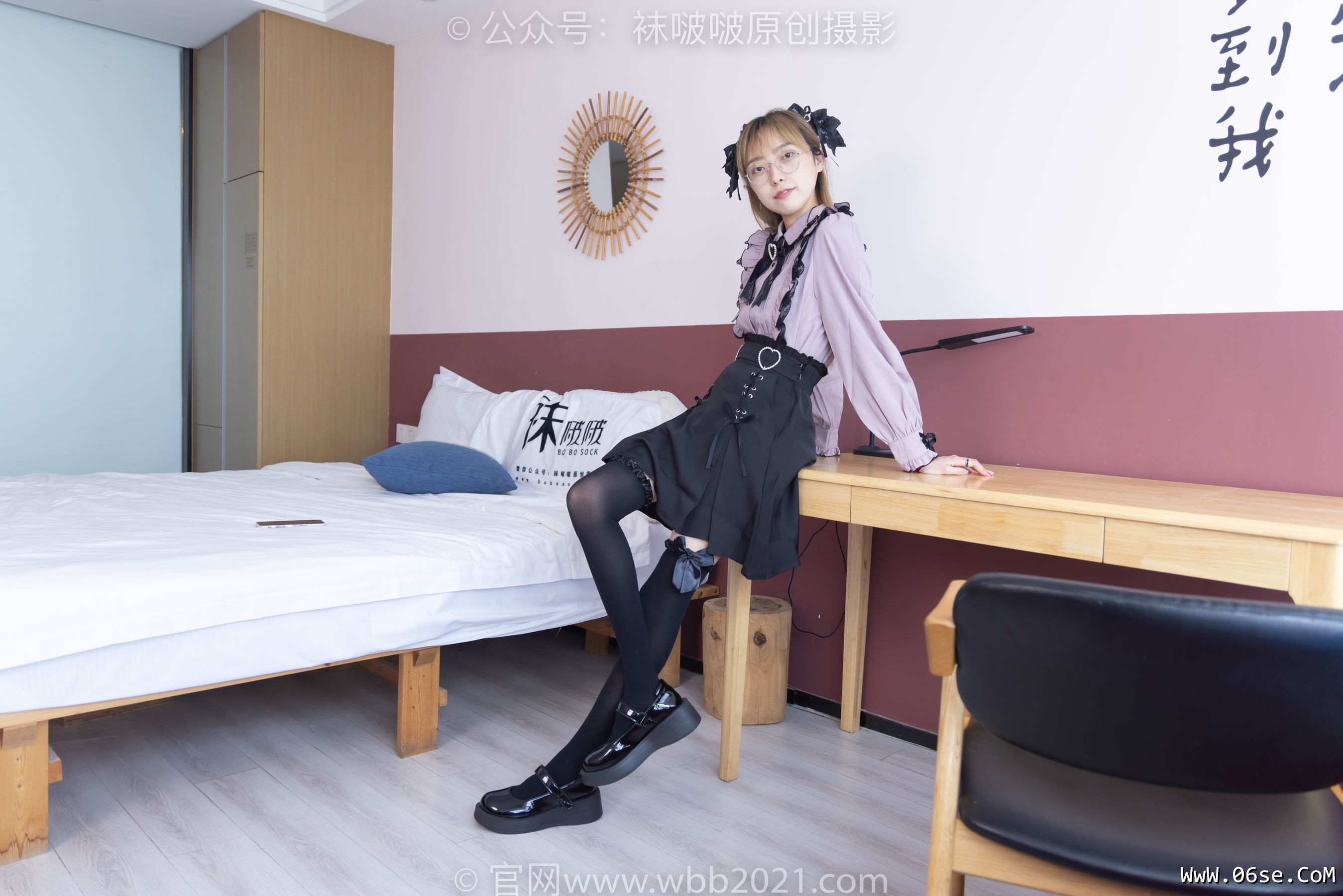 图片[94]-BoBoSocks袜啵啵 No.247 稚予 -皮鞋、黑丝大腿袜、地雷系女友[159P]-六色网