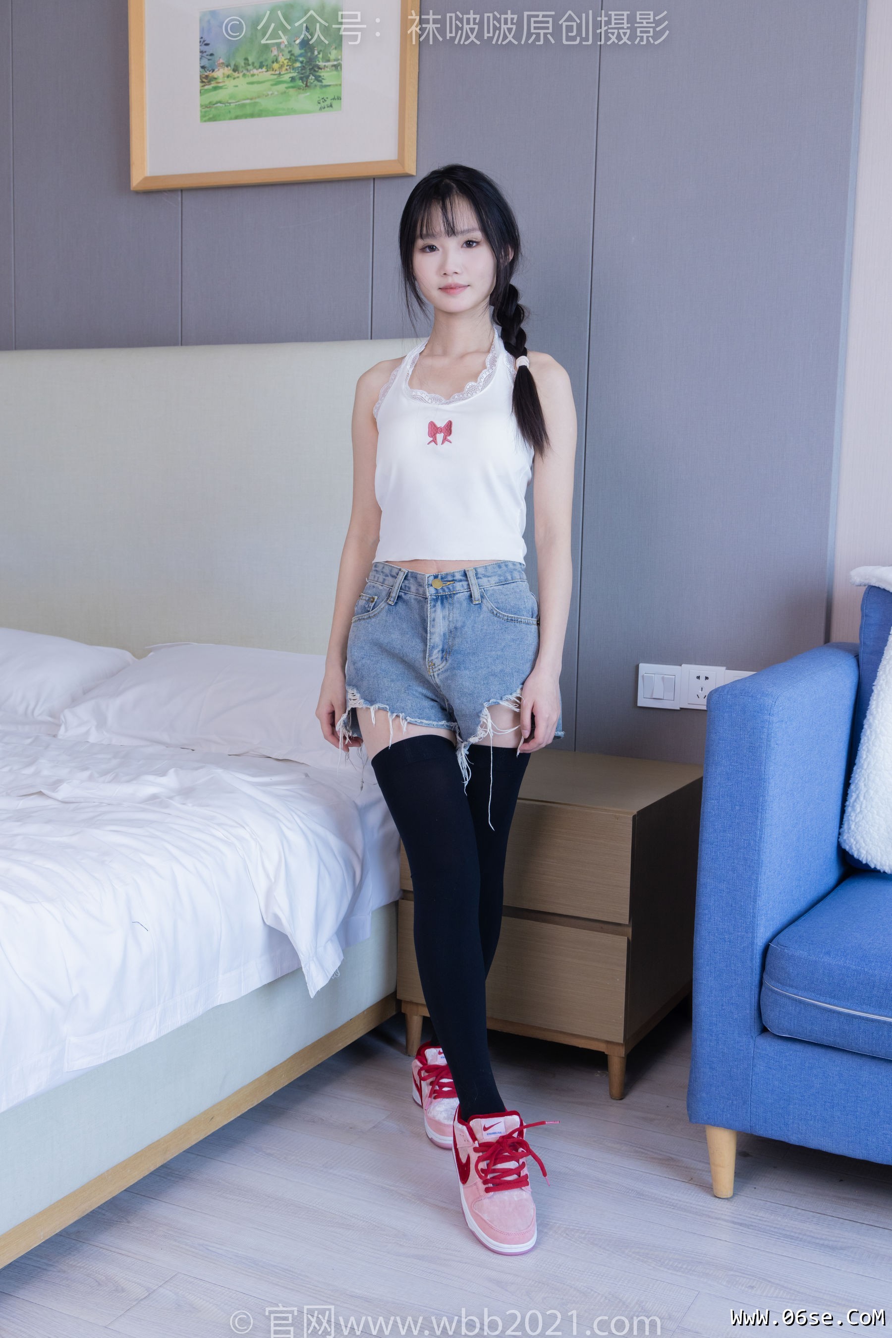 BoBoSocks袜啵啵 No.390 甜甜圈 -板鞋、厚黑丝大腿袜、厚白丝大腿袜[148P]-六色网
