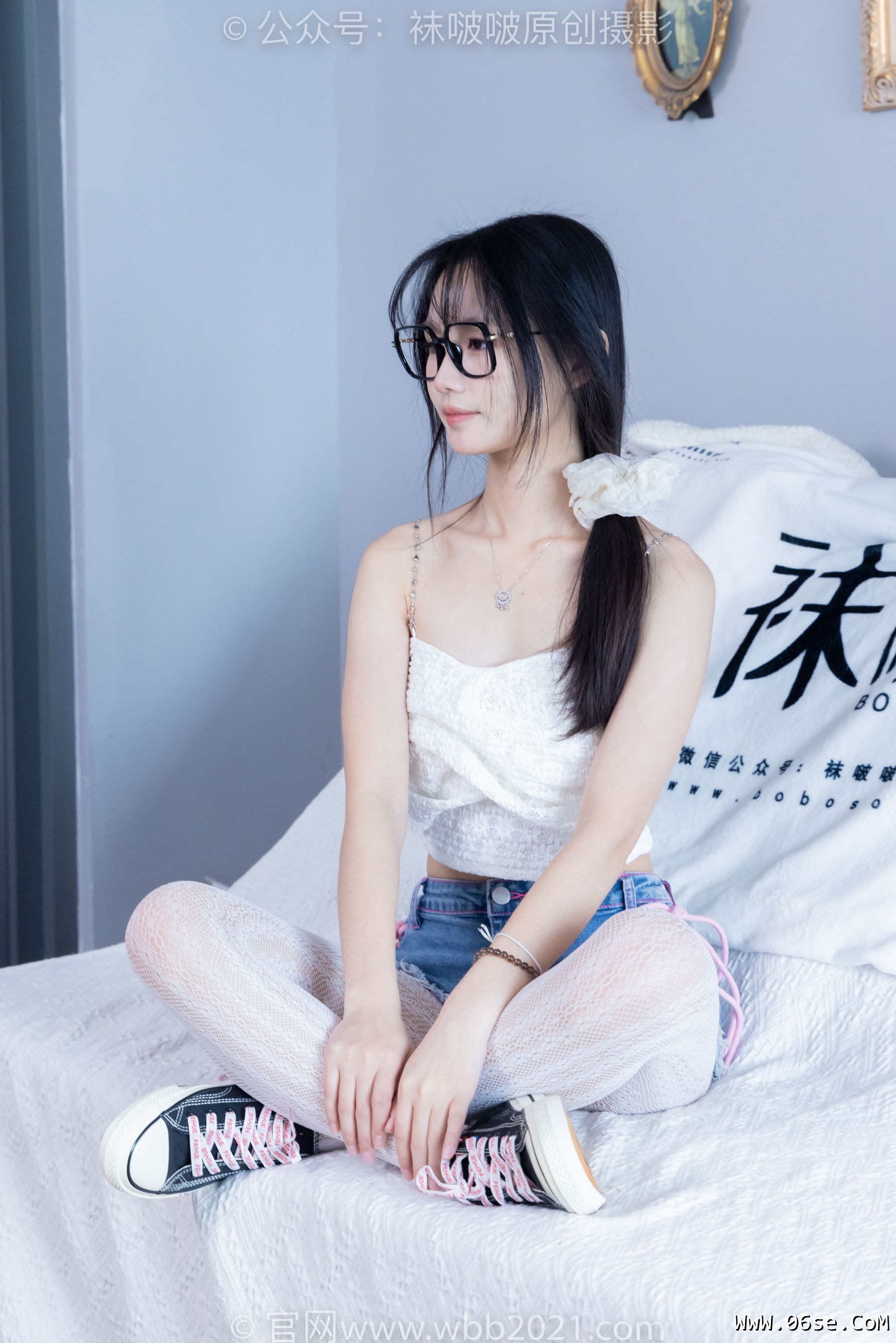 图片[45]-BoBoSocks袜啵啵 No.372 甜甜圈 -板鞋、白色蕾丝袜、可拆卸牛仔裤、裤里丝[140P]-六色网