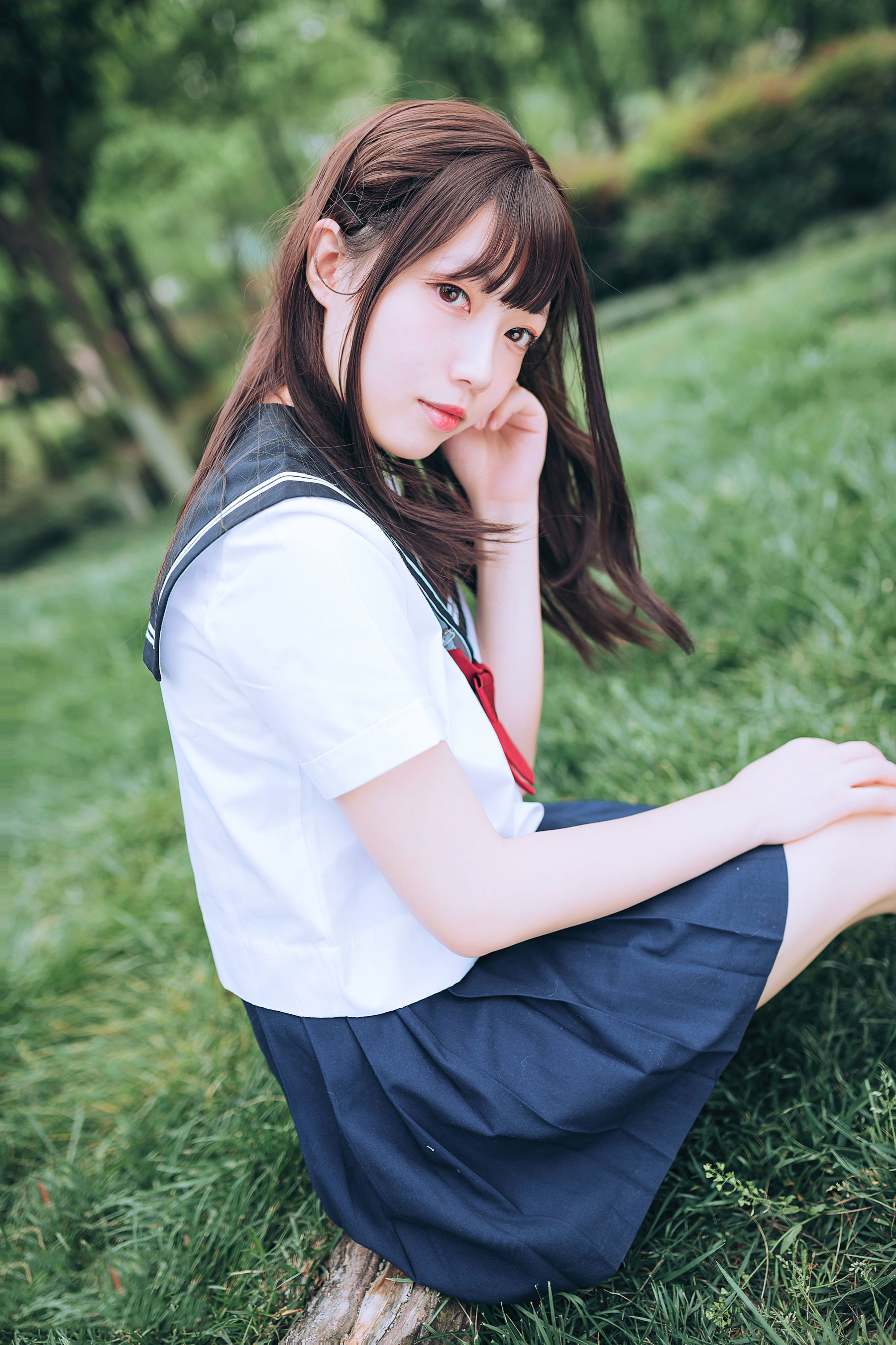 图片[25]-喵糖映画 VOL.446 绿意JK 写真套图 [36P]-六色网