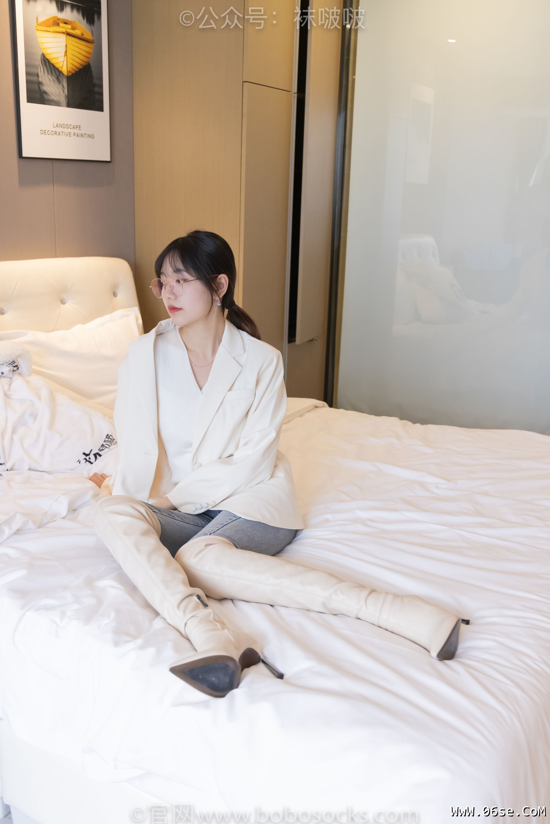 图片[41]-BoBoSocks袜啵啵 No.050 小甜豆-高跟长靴、白棉袜[175P]-六色网