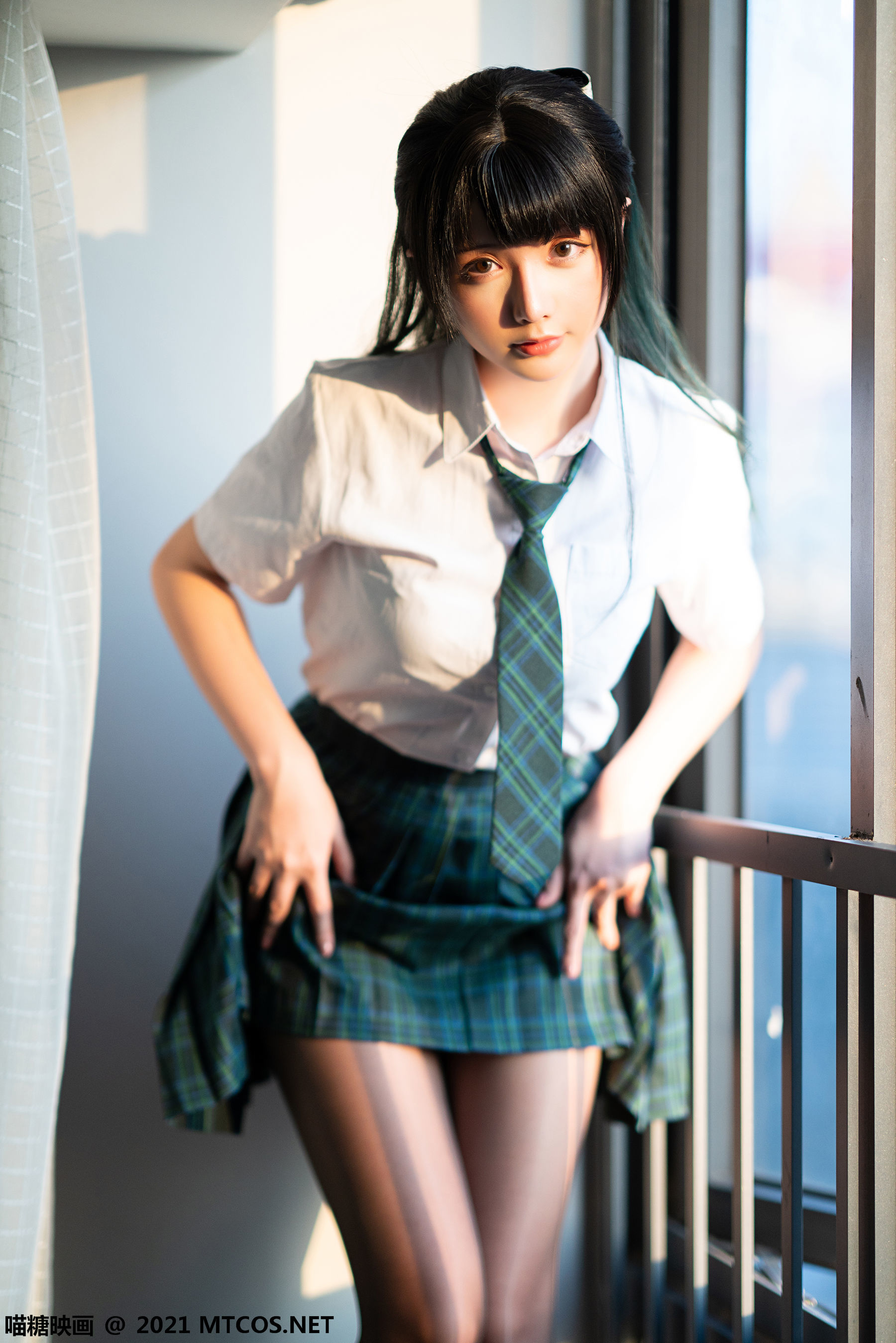 图片[2]-喵糖映画 VOL.435 绿色JK [20P]-六色网