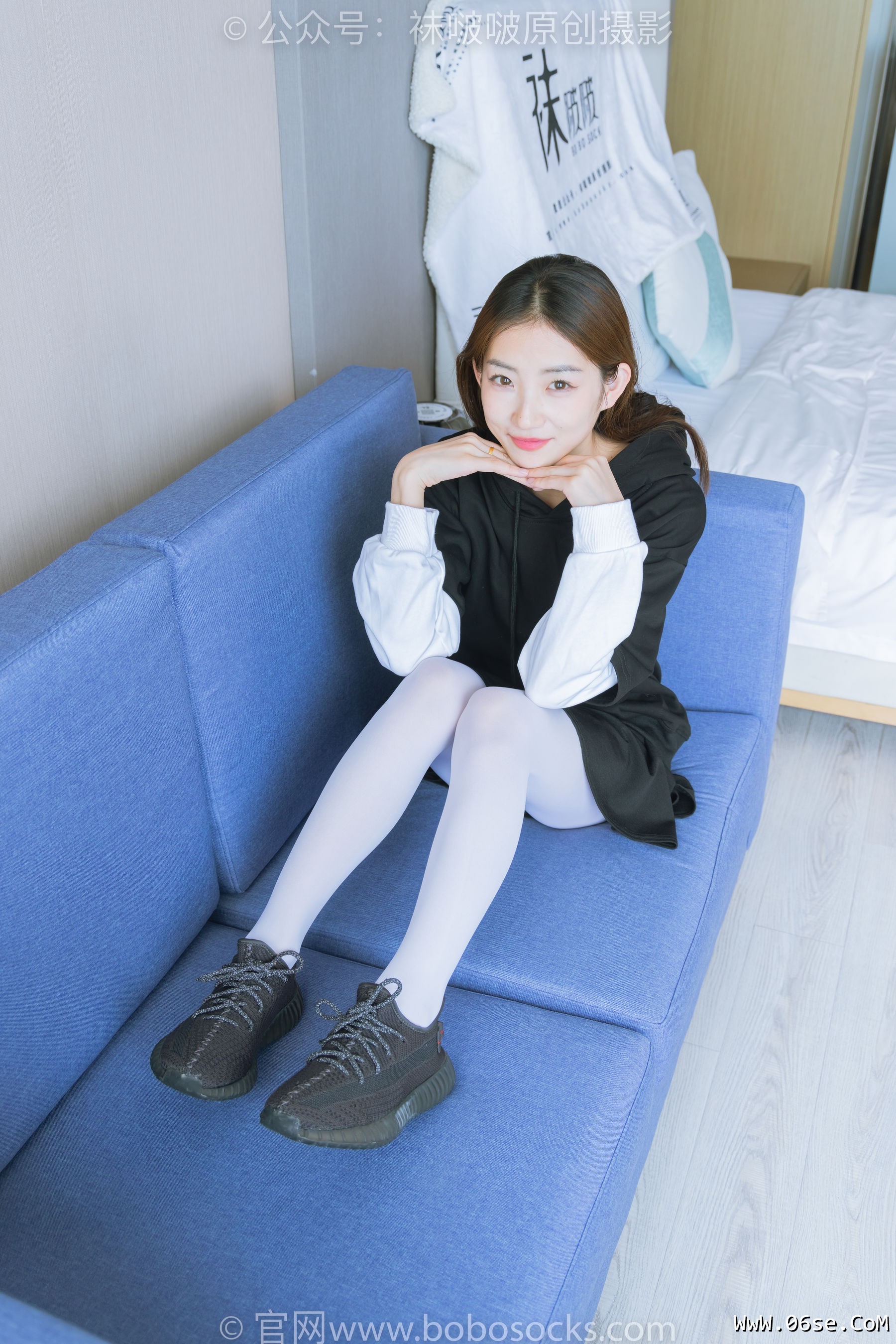 图片[62]-BoBoSocks袜啵啵 No.214 小沫 -黑色运动鞋、厚白丝[142P]-六色网
