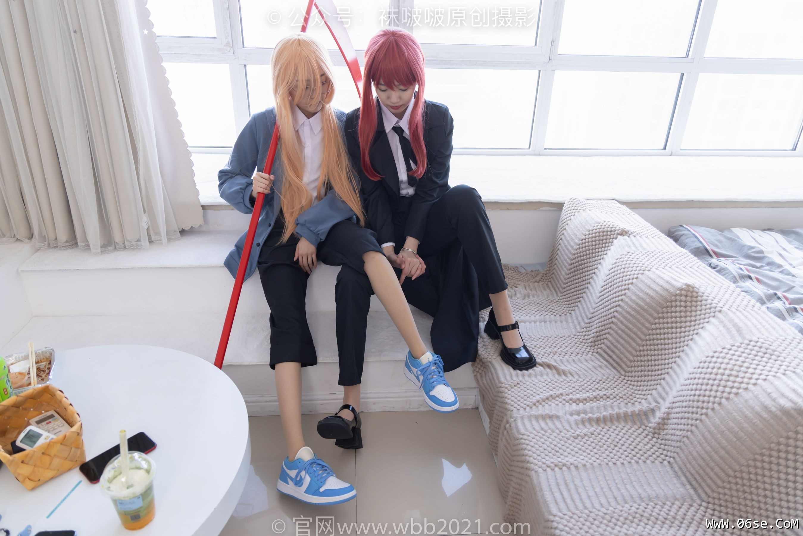 图片[124]-BoBoSocks袜啵啵 No.302 小甜豆&稚予 -三双皮鞋、板鞋、黑丝、两双肉丝、裤里丝[140P]-六色网