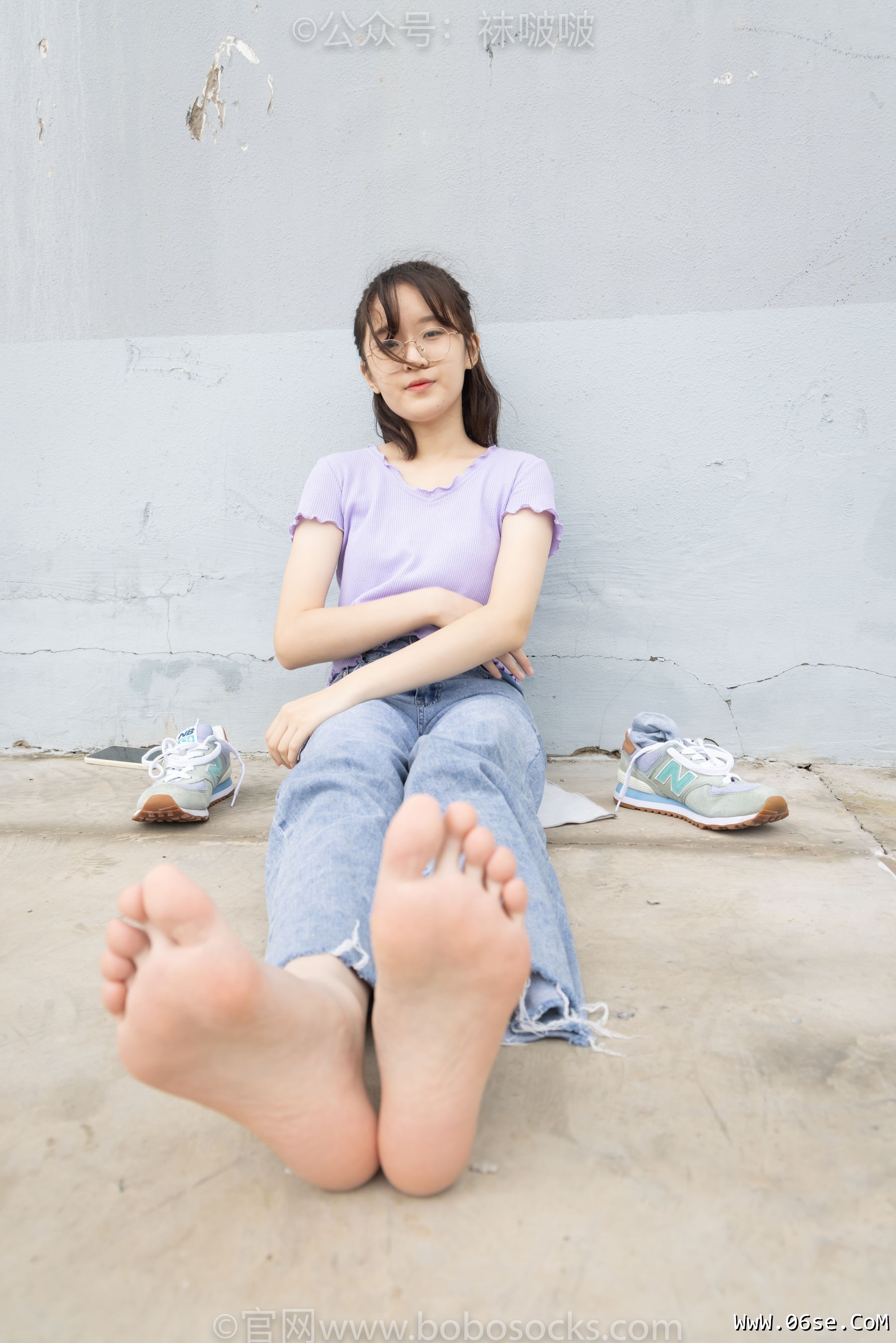 图片[128]-BoBoSocks袜啵啵 No.020 熊熊-NB运动鞋、蓝色短棉袜、裸足[150P]-六色网