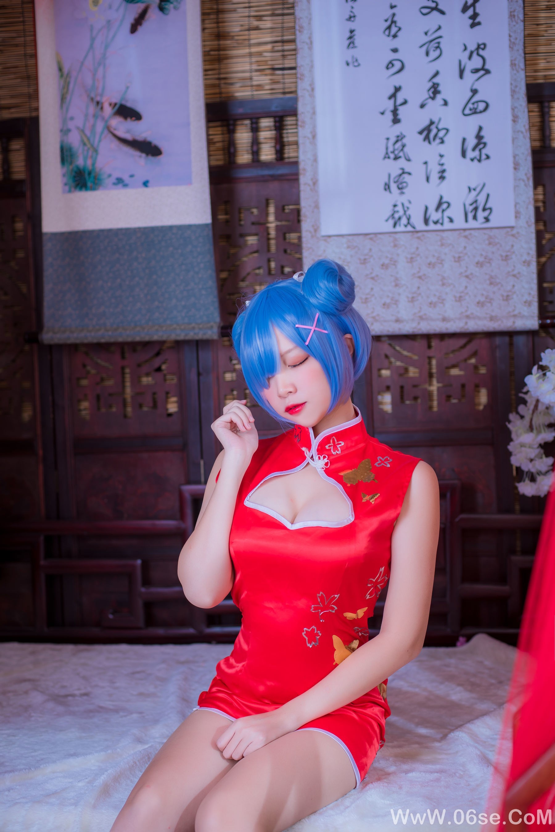 图片[5]-人气Coser二佐Nisa 蕾姆旗袍[30P]-六色网