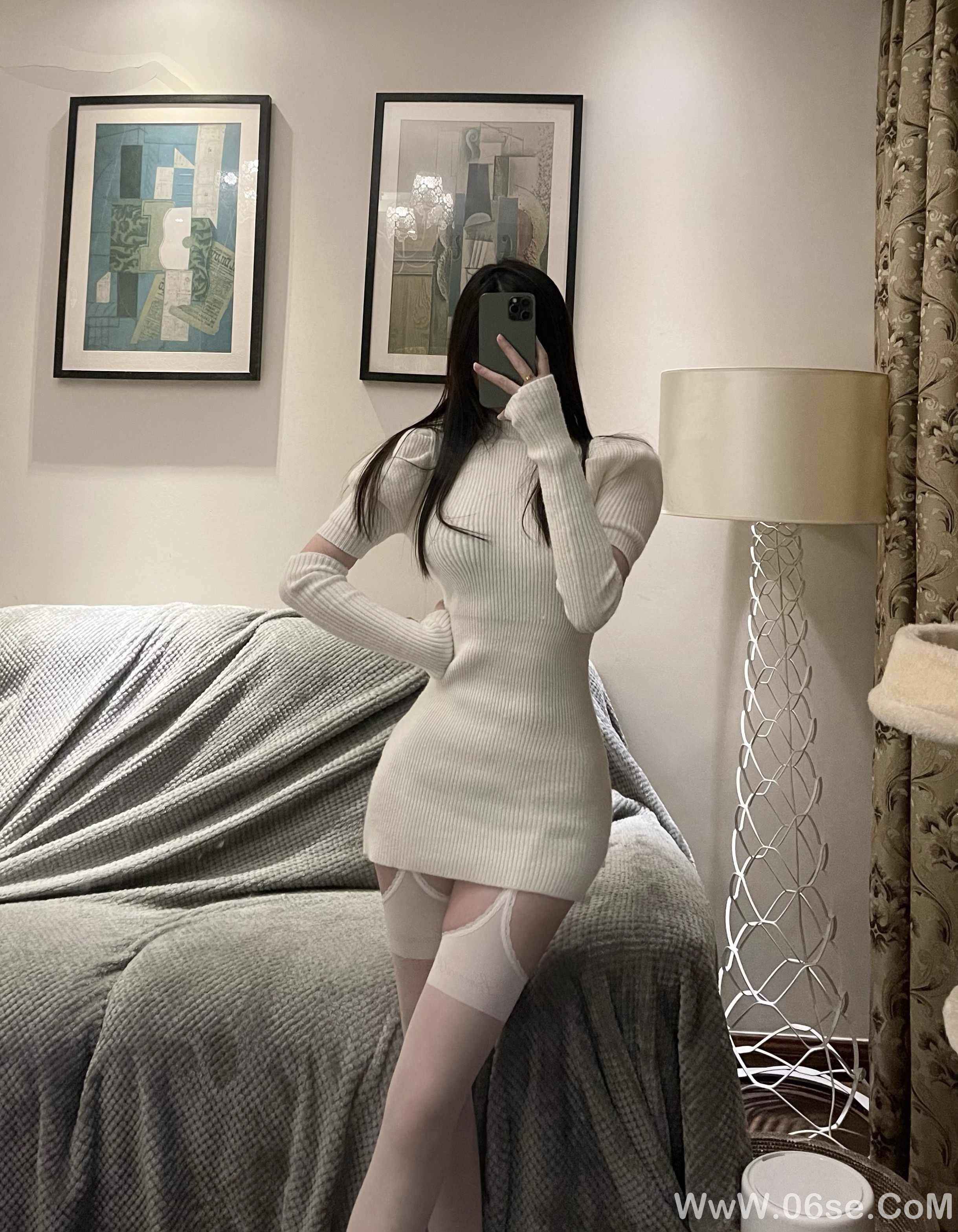图片[18]-梦里一只喵 – NO.008 白色吊带[18P]-六色网