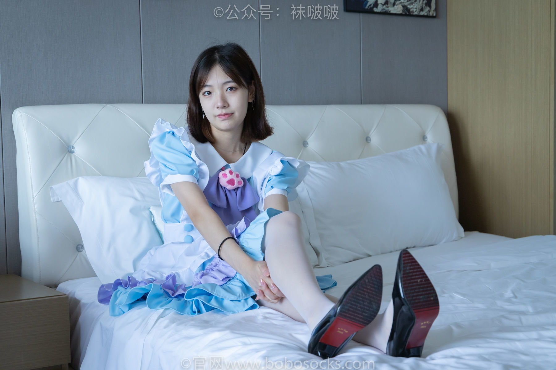 图片[26]-BoBoSocks袜啵啵 No.066 小甜豆-女仆装、高跟鞋、薄白丝[134P]-六色网