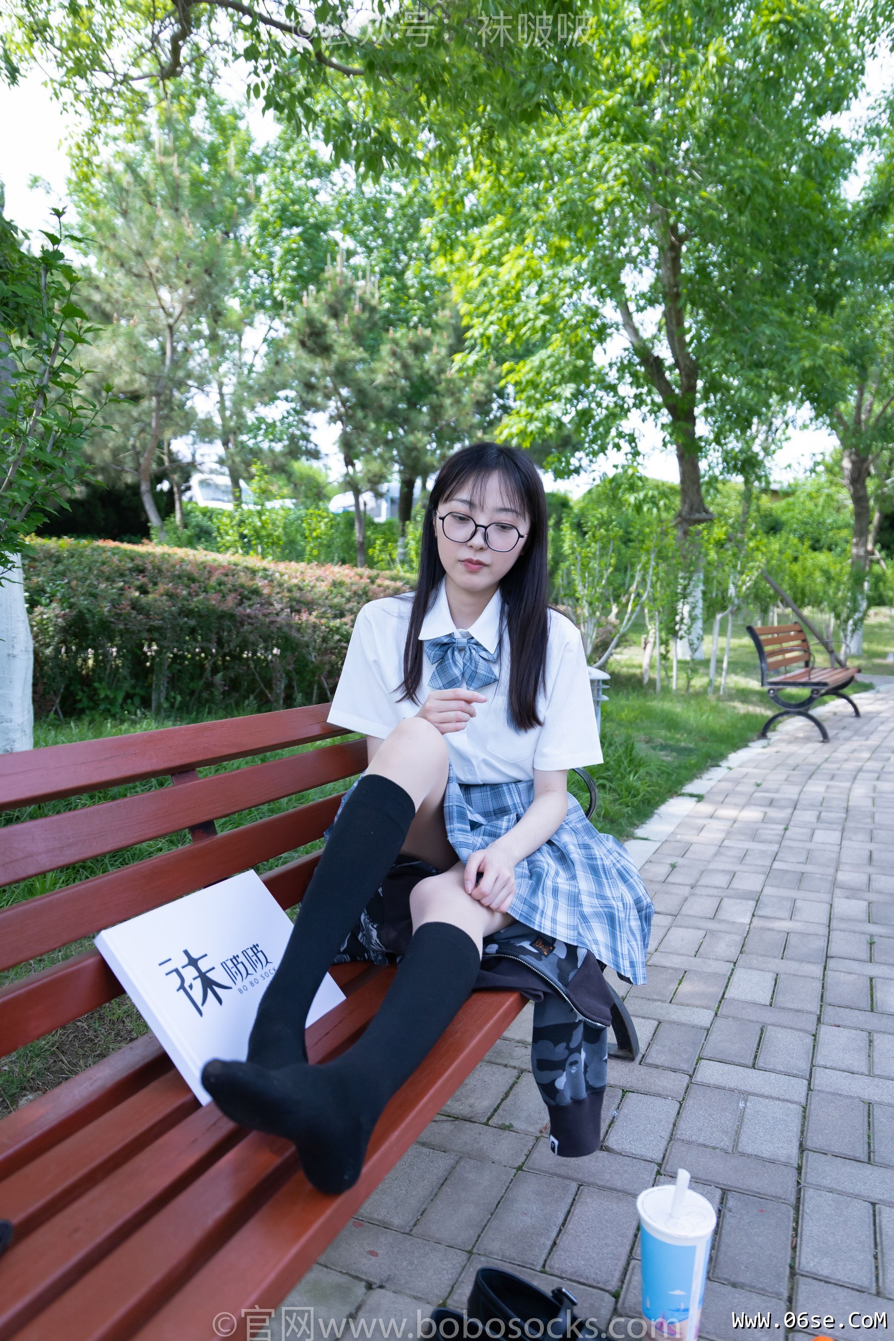 图片[92]-BoBoSocks袜啵啵 No.007 稚予-JK制服、皮鞋、黑色中筒棉袜、肉丝[143P]-六色网