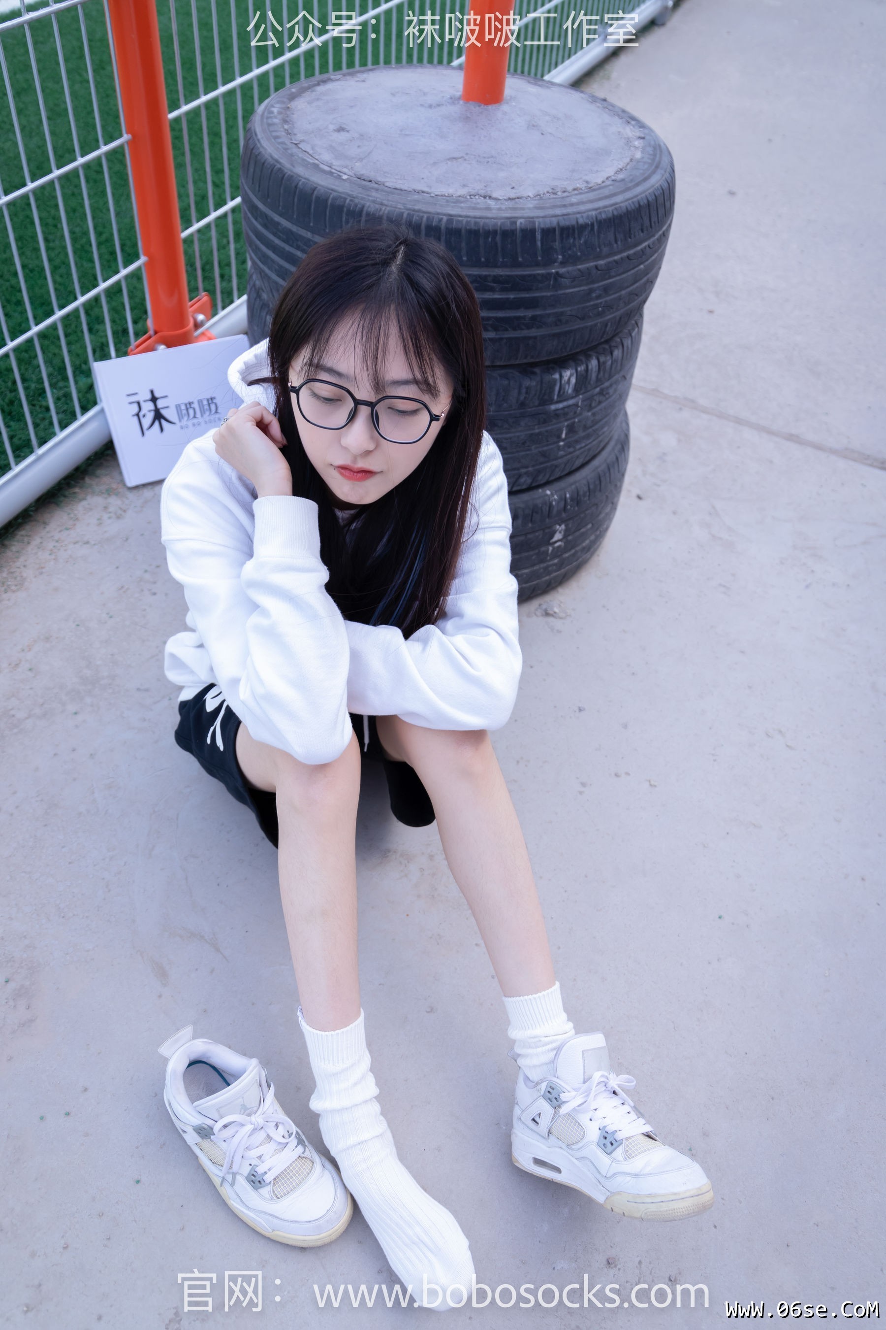 图片[45]-BoBoSocks袜啵啵 No.103 稚予-AJ篮球鞋、白棉袜、裸足[134P]-六色网