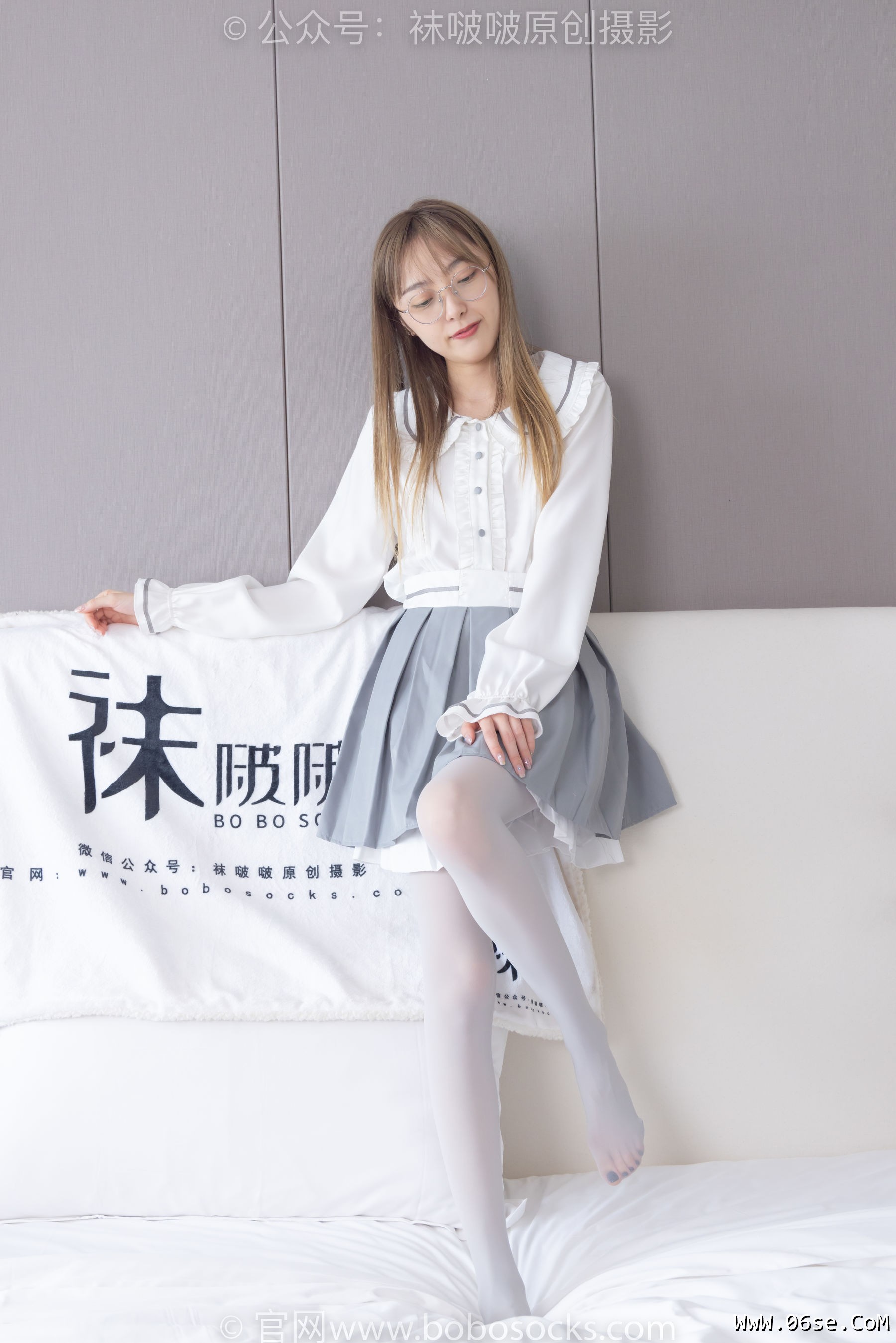 图片[128]-BoBoSocks袜啵啵 No.213 稚予 -黑皮鞋、厚灰丝[140P]-六色网
