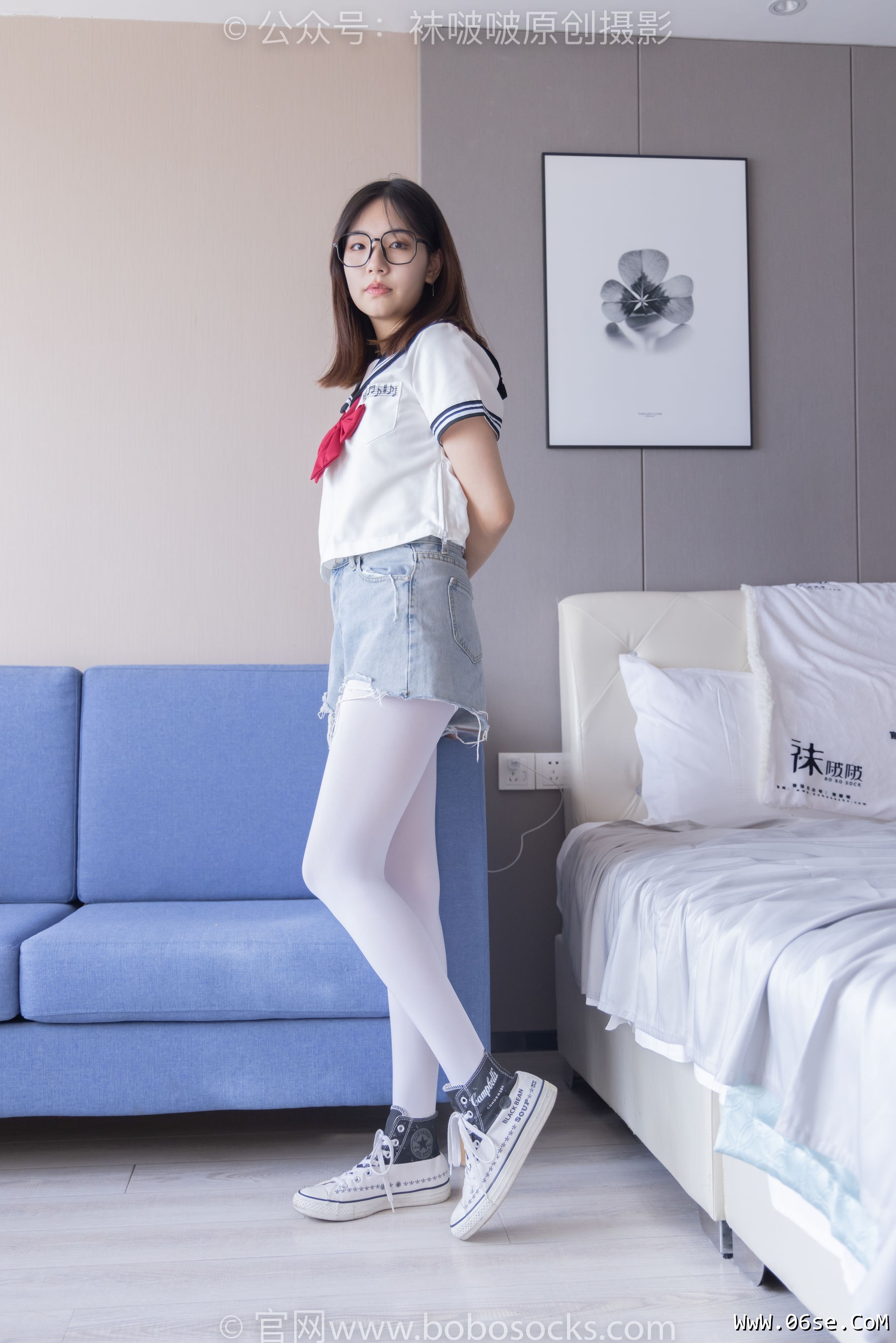 图片[134]-BoBoSocks袜啵啵 No.215 小甜豆-三双帆布鞋板鞋、厚白丝、黑丝[144P]-六色网