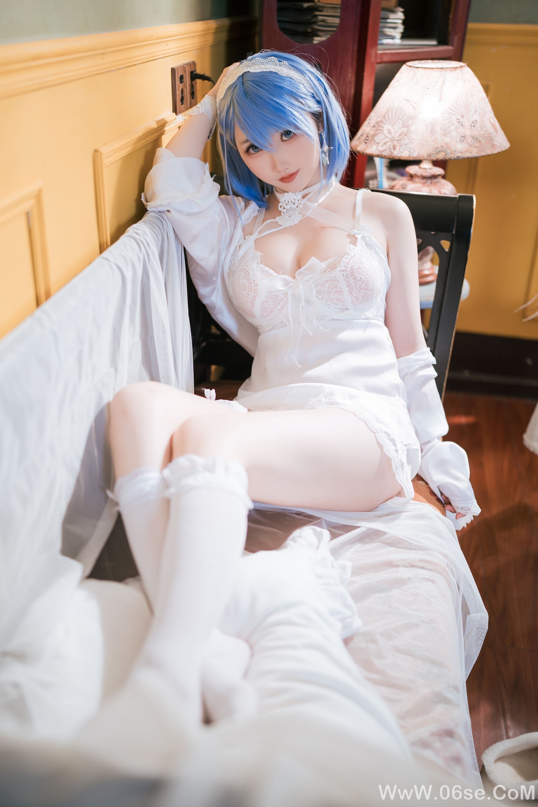 图片[43]-可爱人气Coser 面饼仙儿 – 碧蓝航线 恰巴耶夫睡衣[43P]-六色网