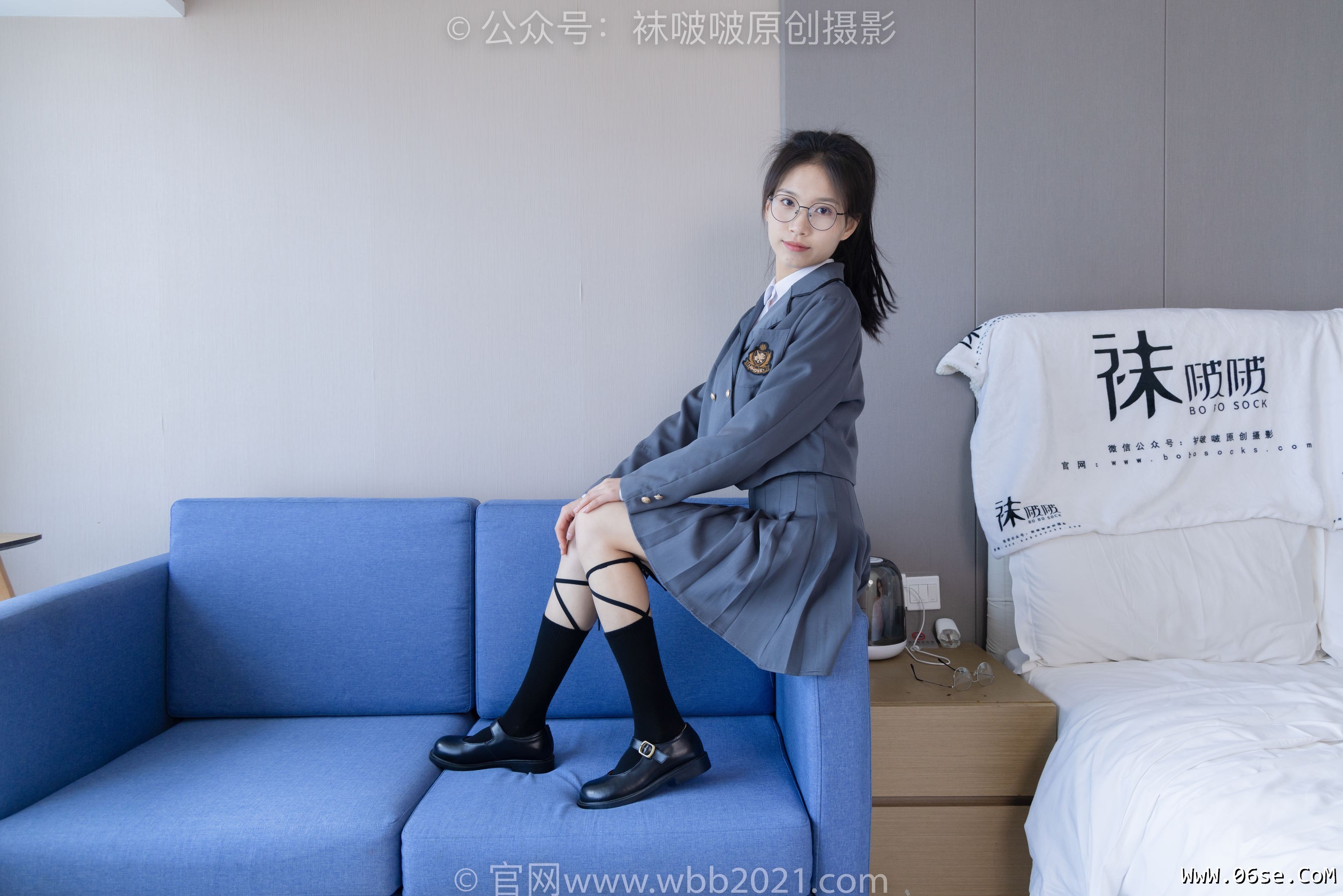 图片[48]-BoBoSocks袜啵啵 No.268 芝士 -黑皮鞋、绑带黑棉袜、学院制服[139P]-六色网