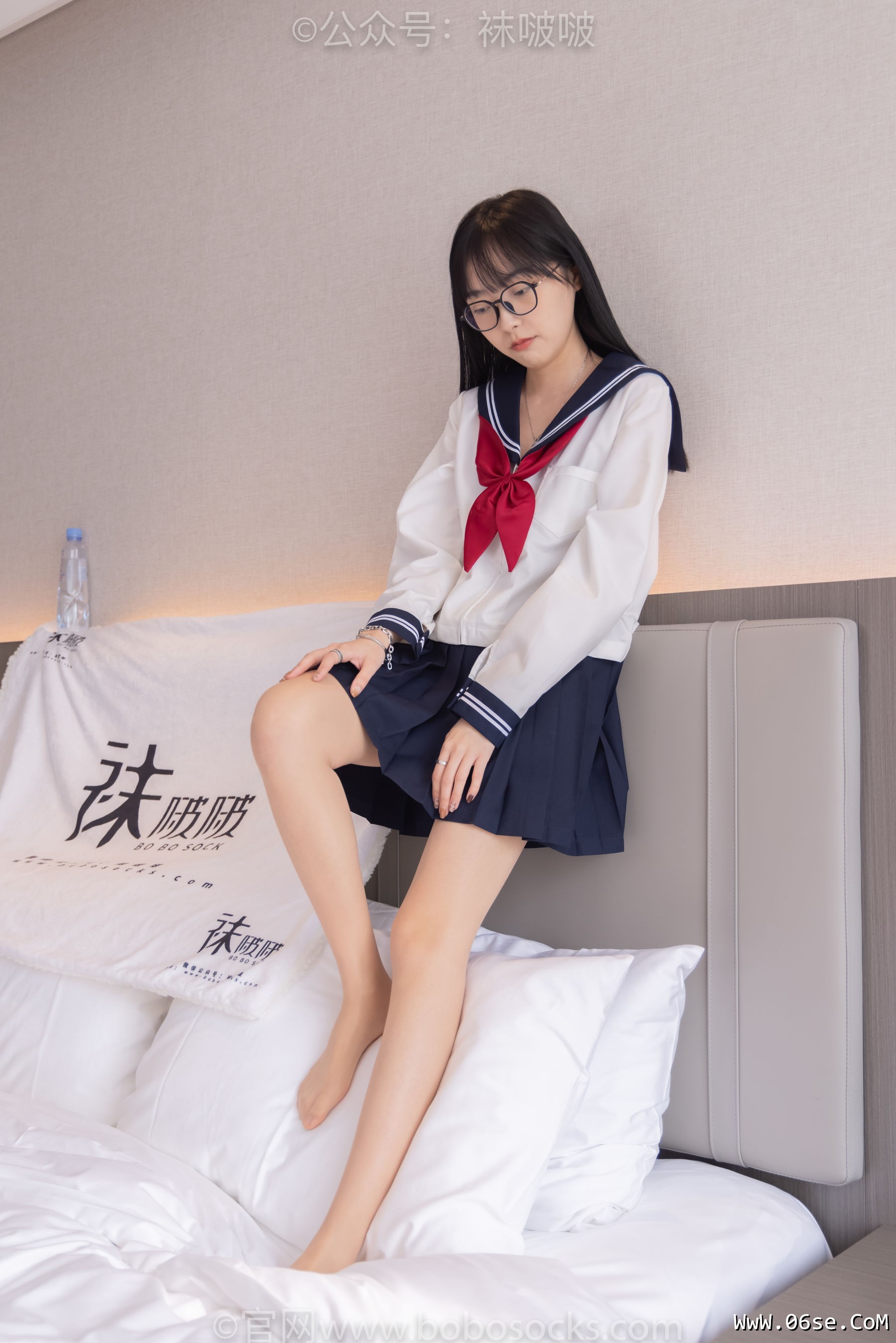 图片[100]-BoBoSocks袜啵啵 积分限定作品005 稚予-JK制服、皮鞋、油亮肉丝、踩蛋糕[133P]-六色网