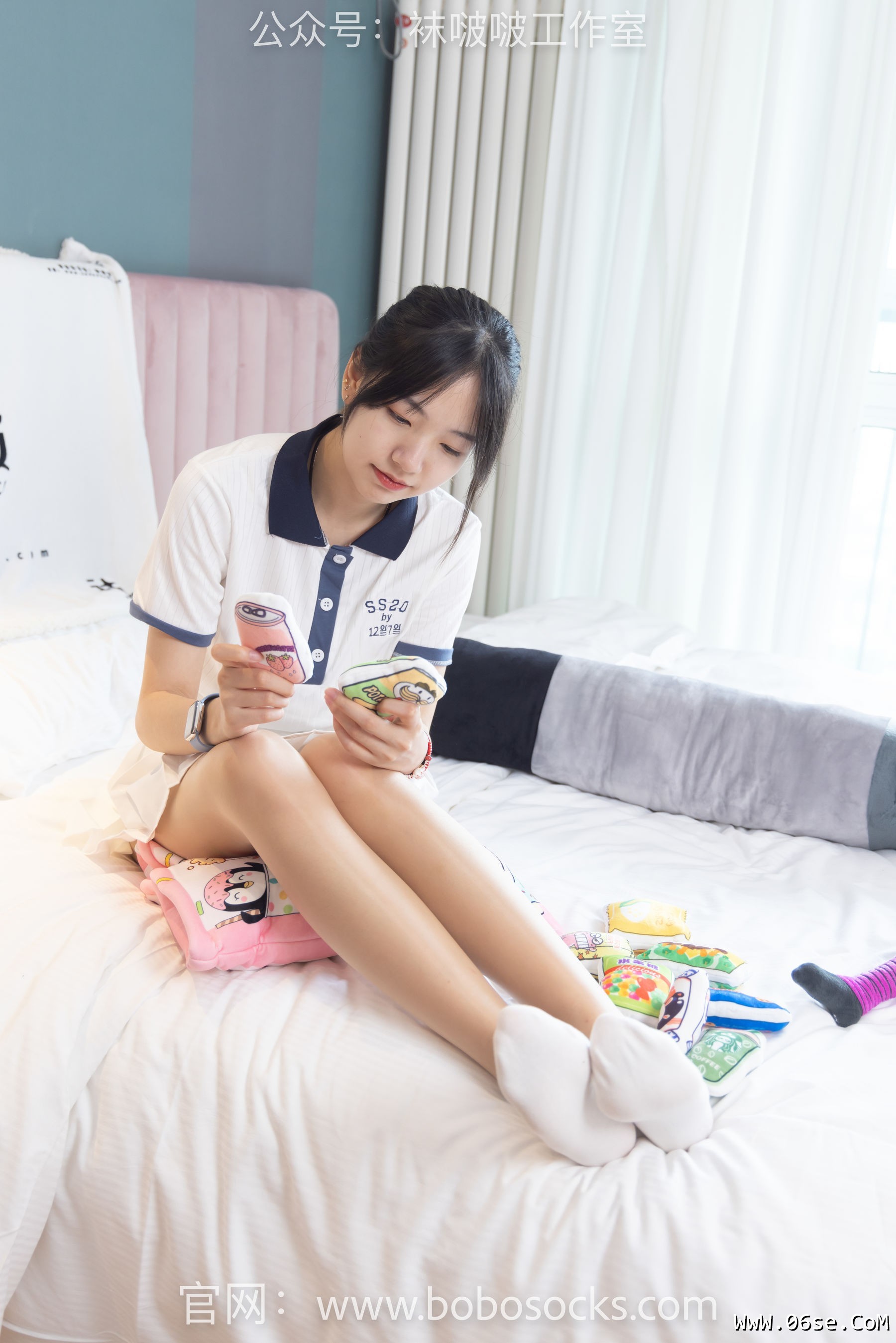 图片[61]-BoBoSocks袜啵啵 No.096 小甜豆-板鞋、白棉袜、油亮肉丝[145P]-六色网