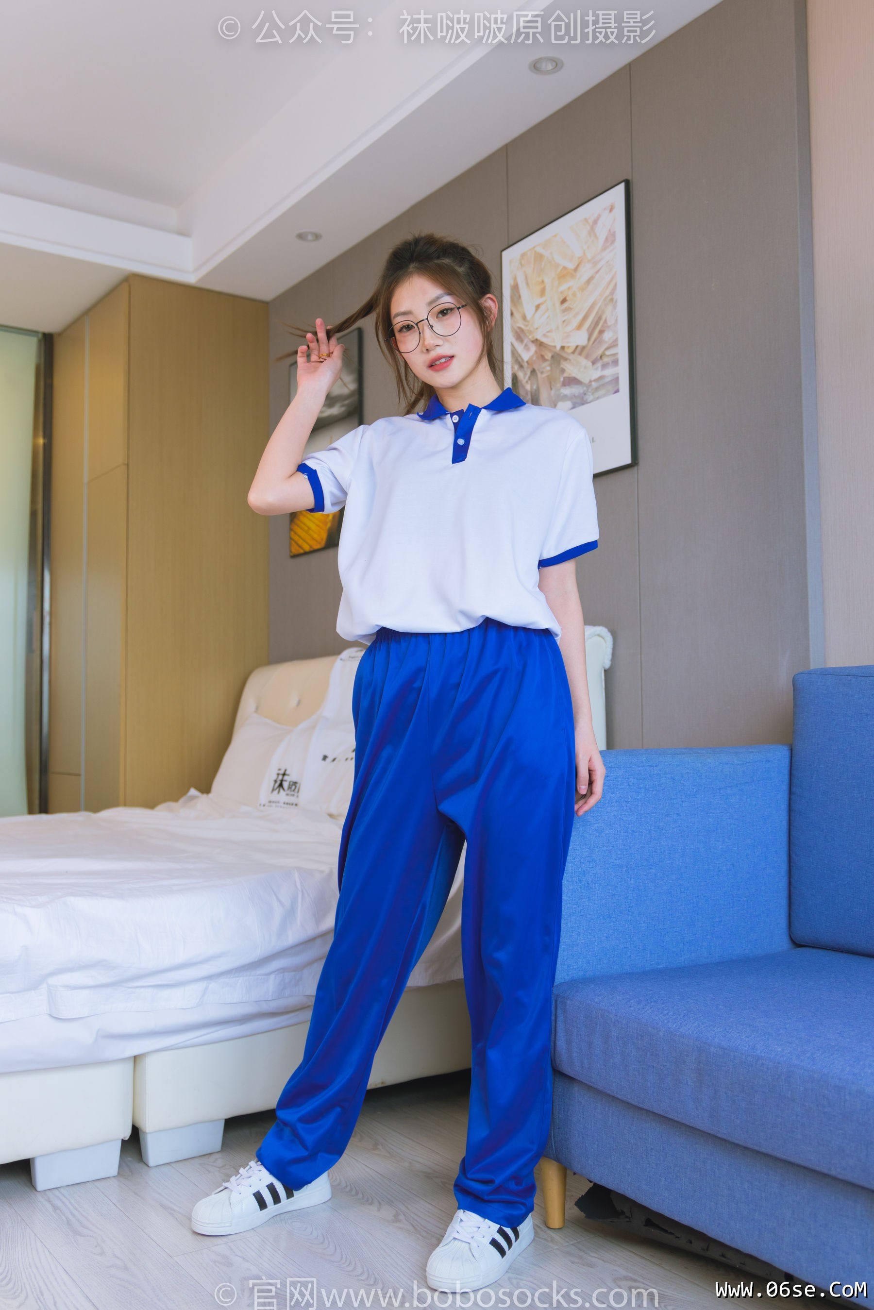 图片[119]-BoBoSocks袜啵啵 No.193 小沫-贝壳头板鞋、白棉袜、肉丝、校服裤里丝[140P]-六色网