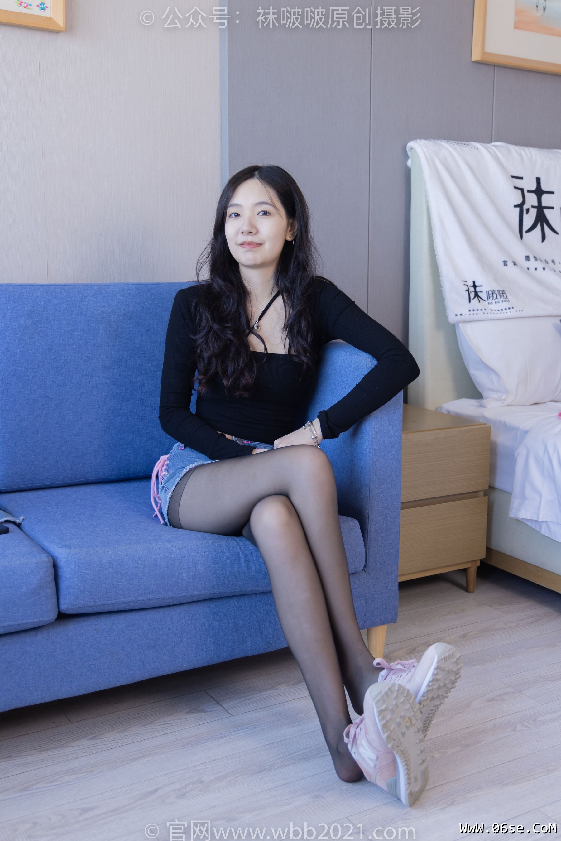 图片[15]-BoBoSocks袜啵啵 No.317 小甜豆 -运动鞋、可拆卸牛仔裤、粉色棉袜、黑丝、裤里丝[140P]-六色网
