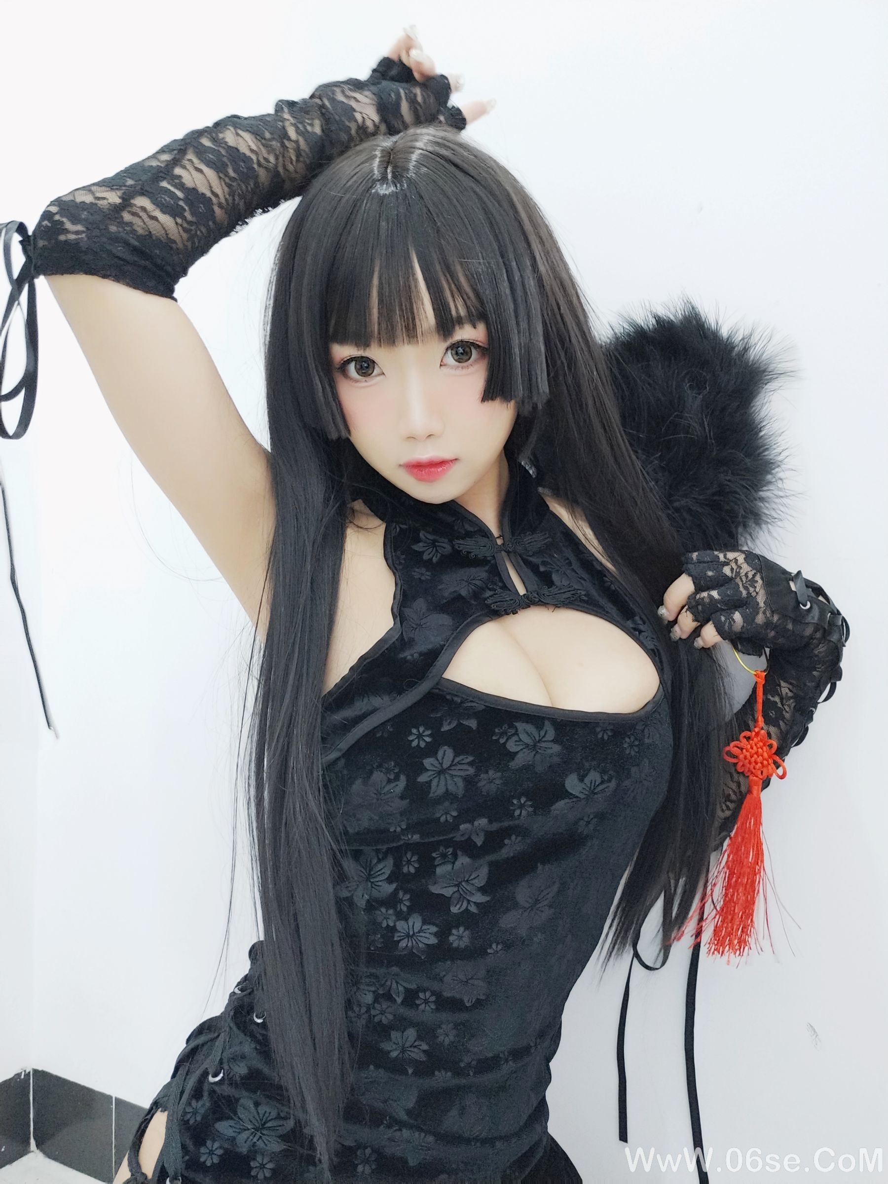 图片[63]-白嫩美少女鬼畜瑶 黑色旗袍[70P]-六色网
