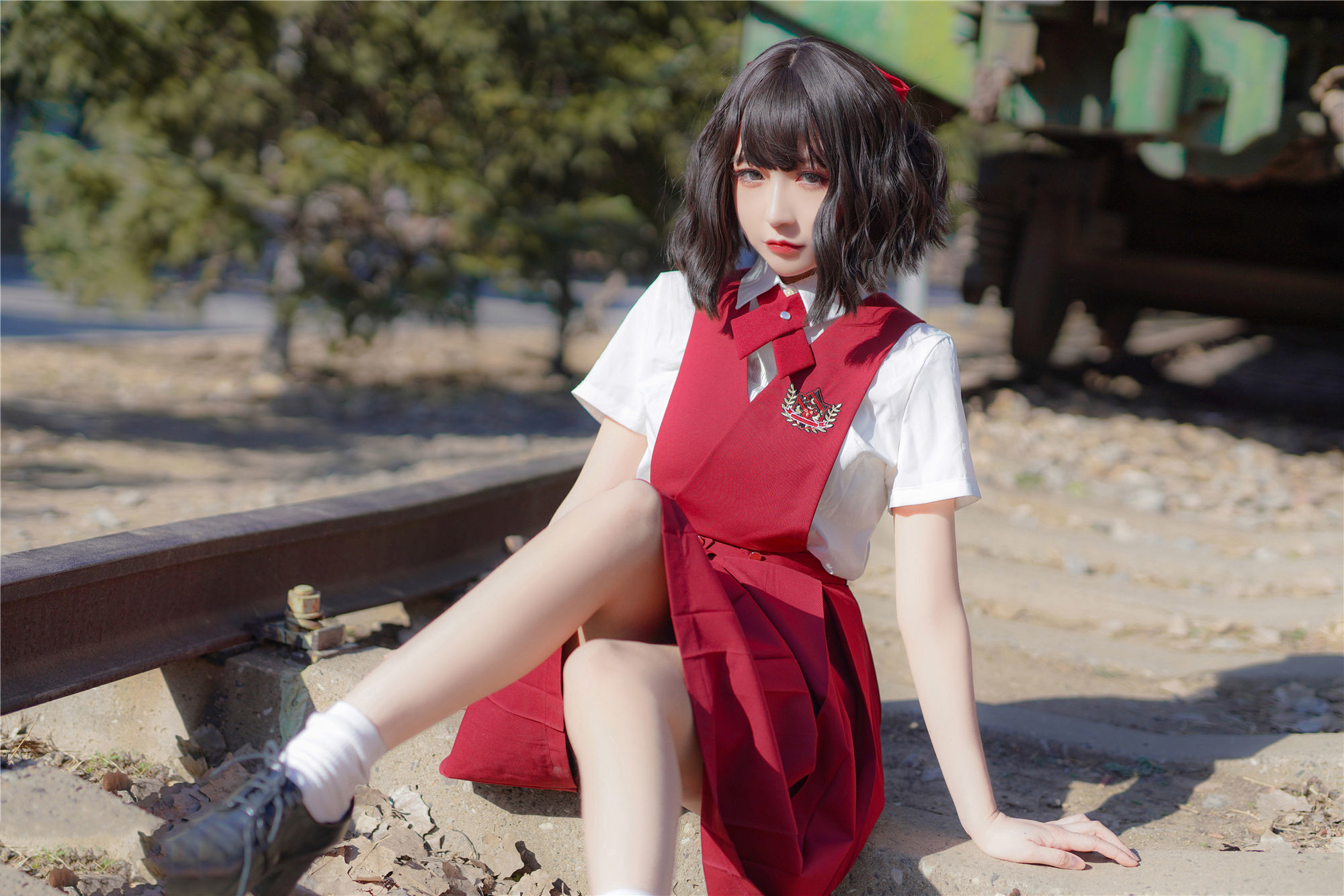 图片[34]-喵糖映画 VOL.444 红色JK裙 [39P]-六色网