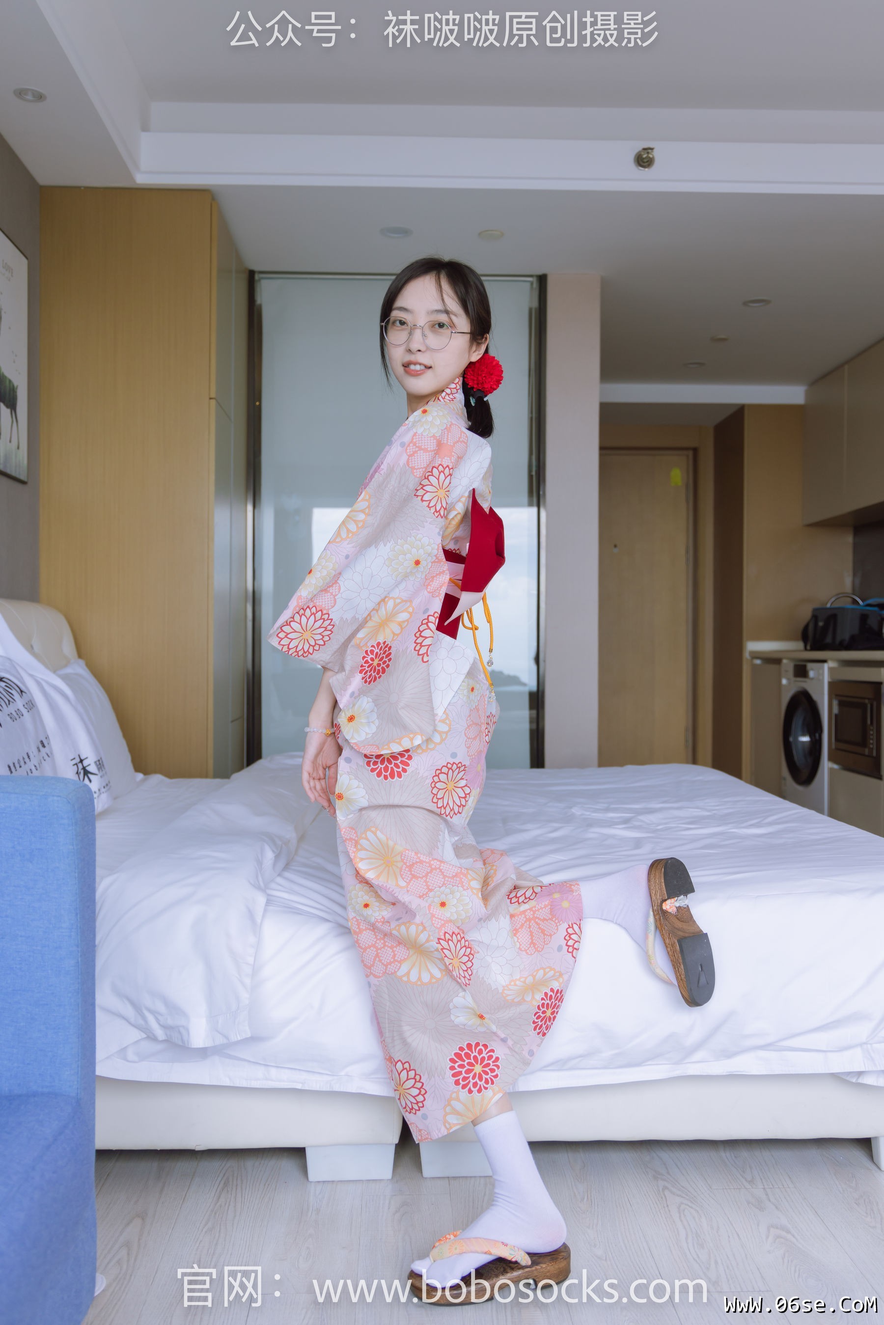 图片[24]-BoBoSocks袜啵啵 No.137 稚予-木屐、分指白棉袜、裸足、和风浴衣[170P]-六色网