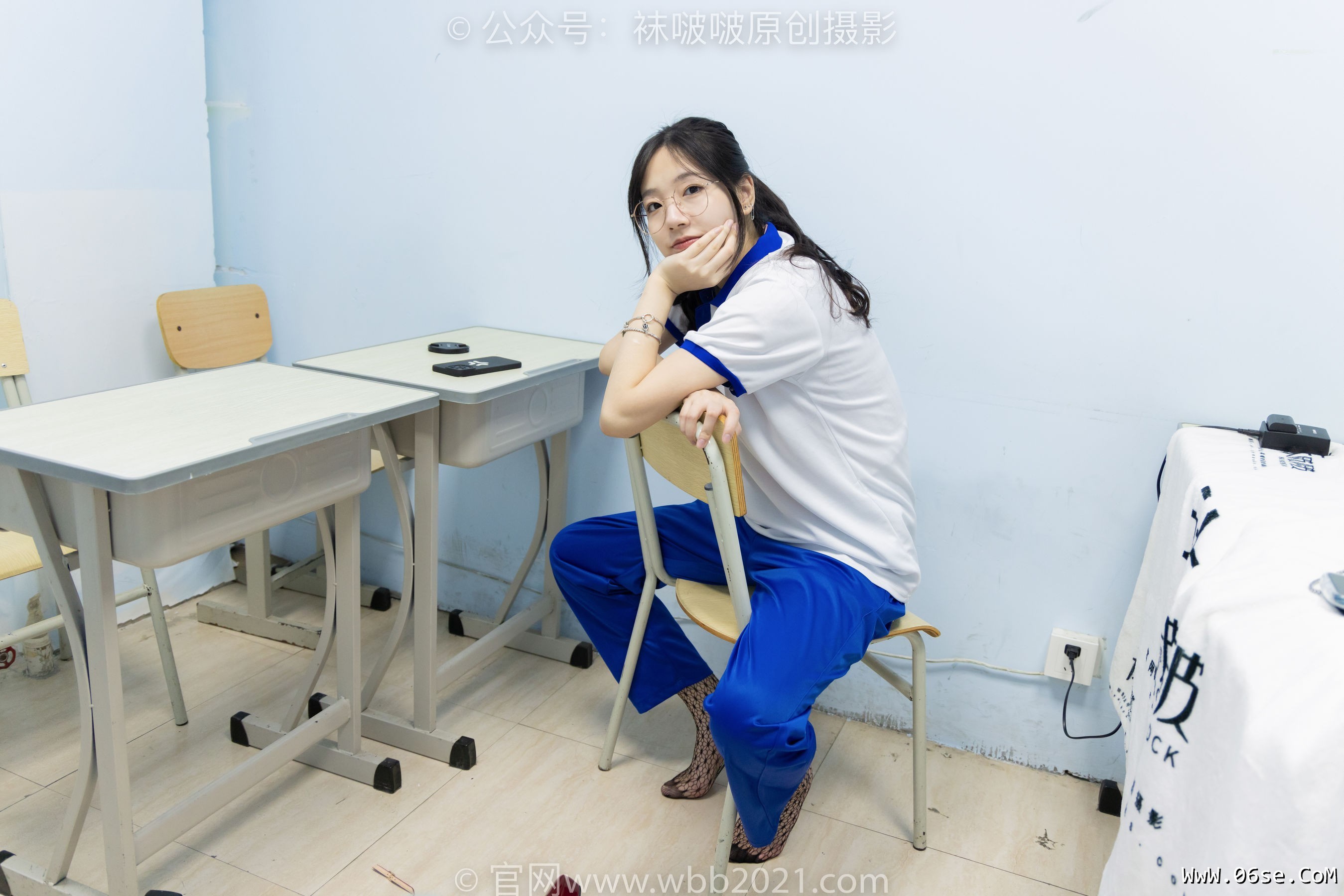 图片[144]-BoBoSocks袜啵啵 No.375 小甜豆 -高跟鞋、黑色蕾丝网袜、校服裤里丝[160P]-六色网