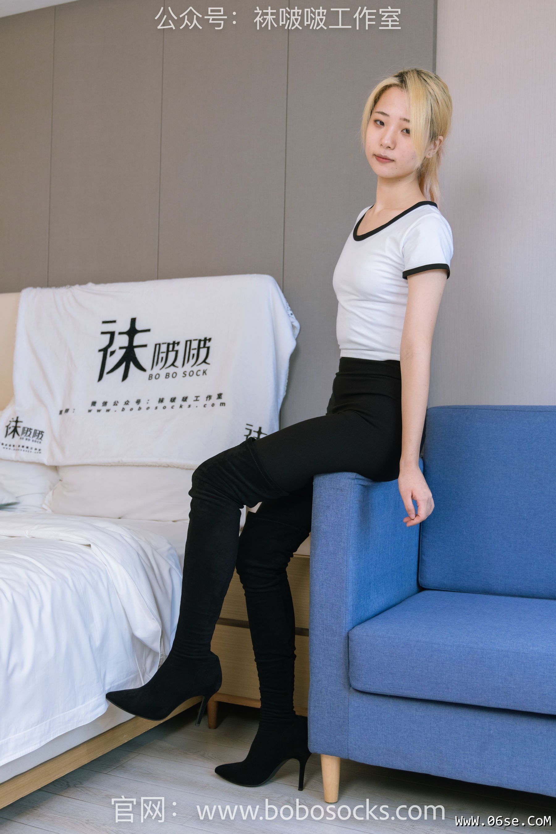 图片[57]-BoBoSocks袜啵啵 No.122 小淳-高跟长靴、白棉袜、裸足[149P]-六色网