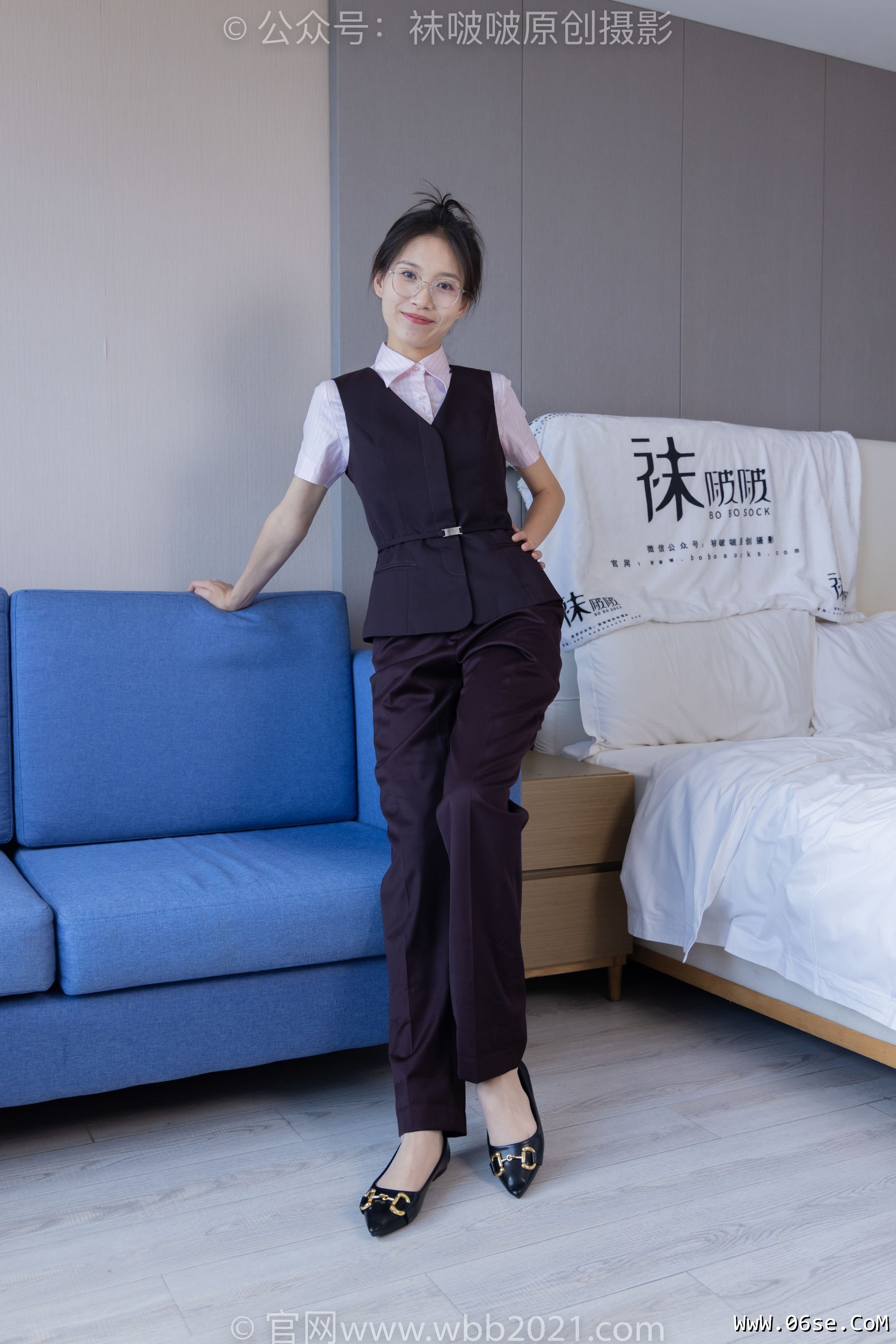 图片[12]-BoBoSocks袜啵啵 No.271 芝士 -平底鞋、短肉丝、银行制服[146P]-六色网