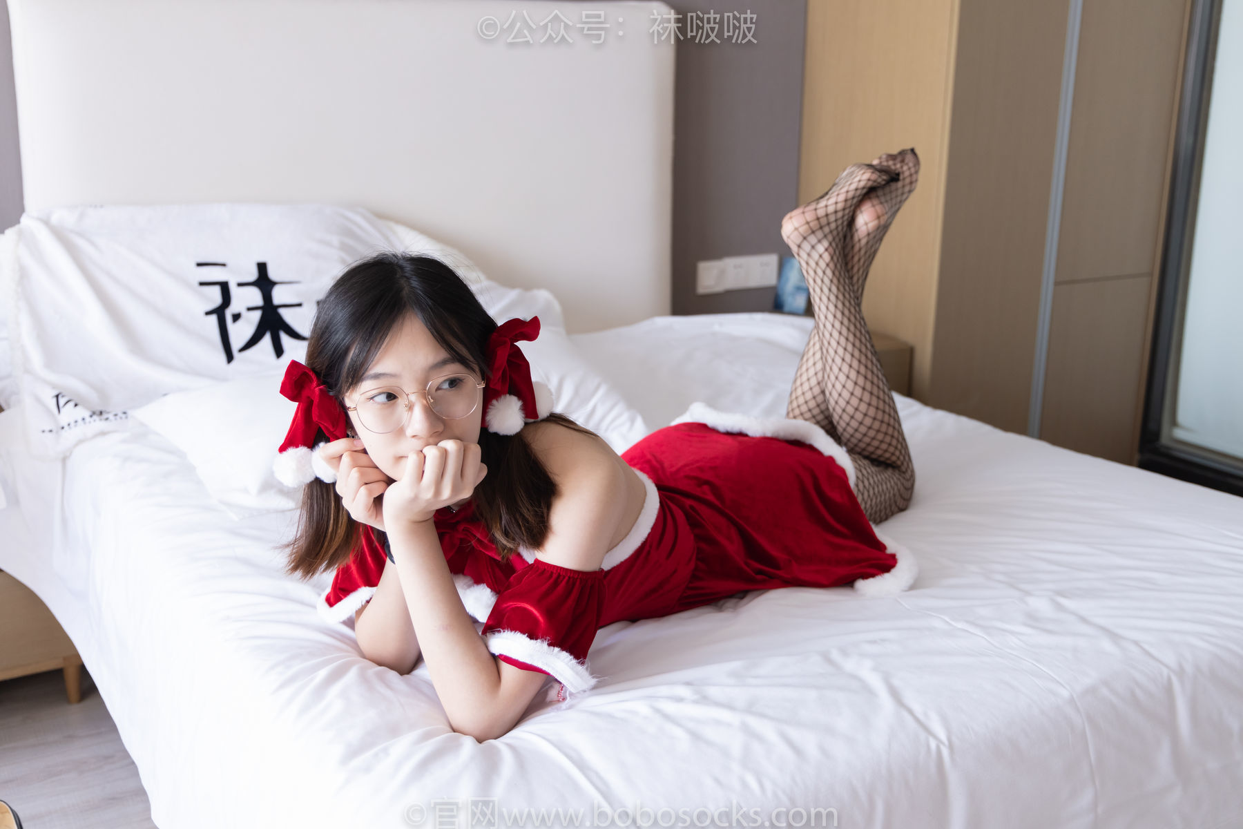 图片[146]-BoBoSocks袜啵啵 No.043 小甜豆-圣诞服、平底鞋、高跟鞋、白色渔网袜[164P]-六色网