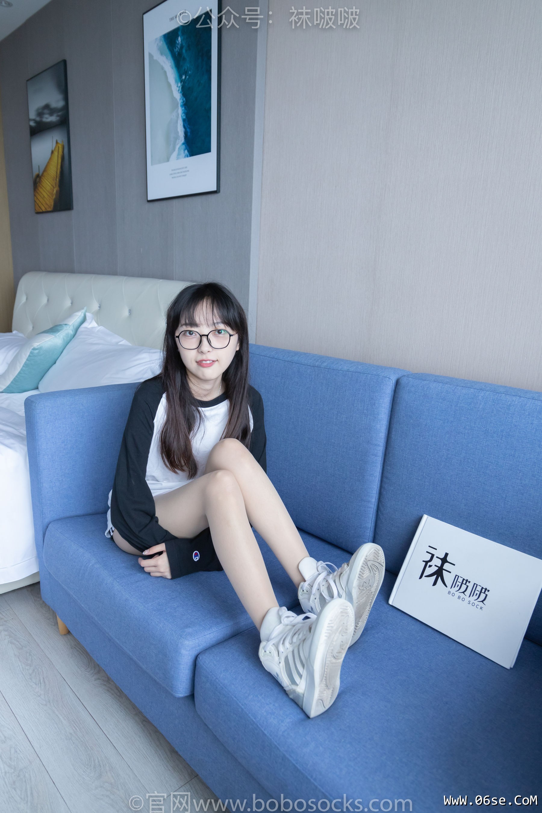 图片[6]-BoBoSocks袜啵啵 No.015 稚予-阿迪板鞋、白色短棉袜、肉丝[148P]-六色网