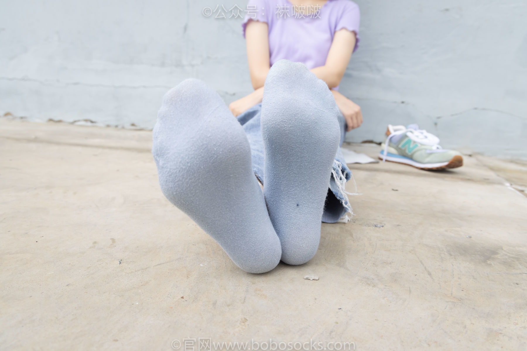 图片[82]-BoBoSocks袜啵啵 No.020 熊熊-NB运动鞋、蓝色短棉袜、裸足[150P]-六色网